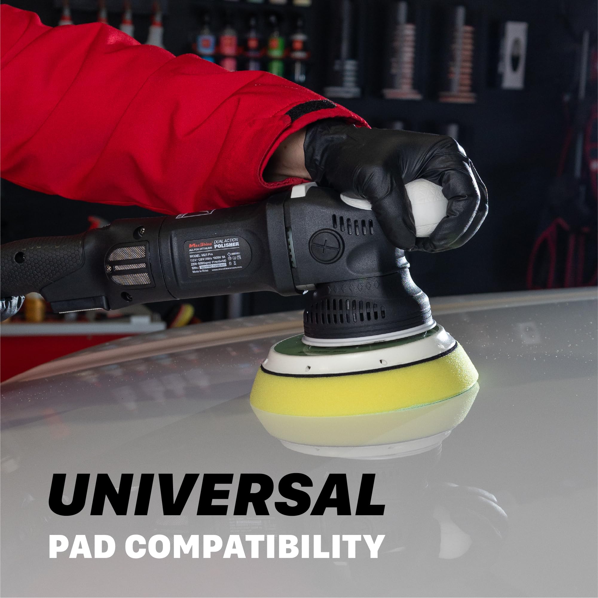 M21 Pro Maxshine Dual Action Polisher | 21mm Throw, 6” Backing Plate, 1000W Motor | Variable Speed, Ergonomic Grip, Low Vibration | Auto, Boat & Marine Detailing Buffer for Paint Correction