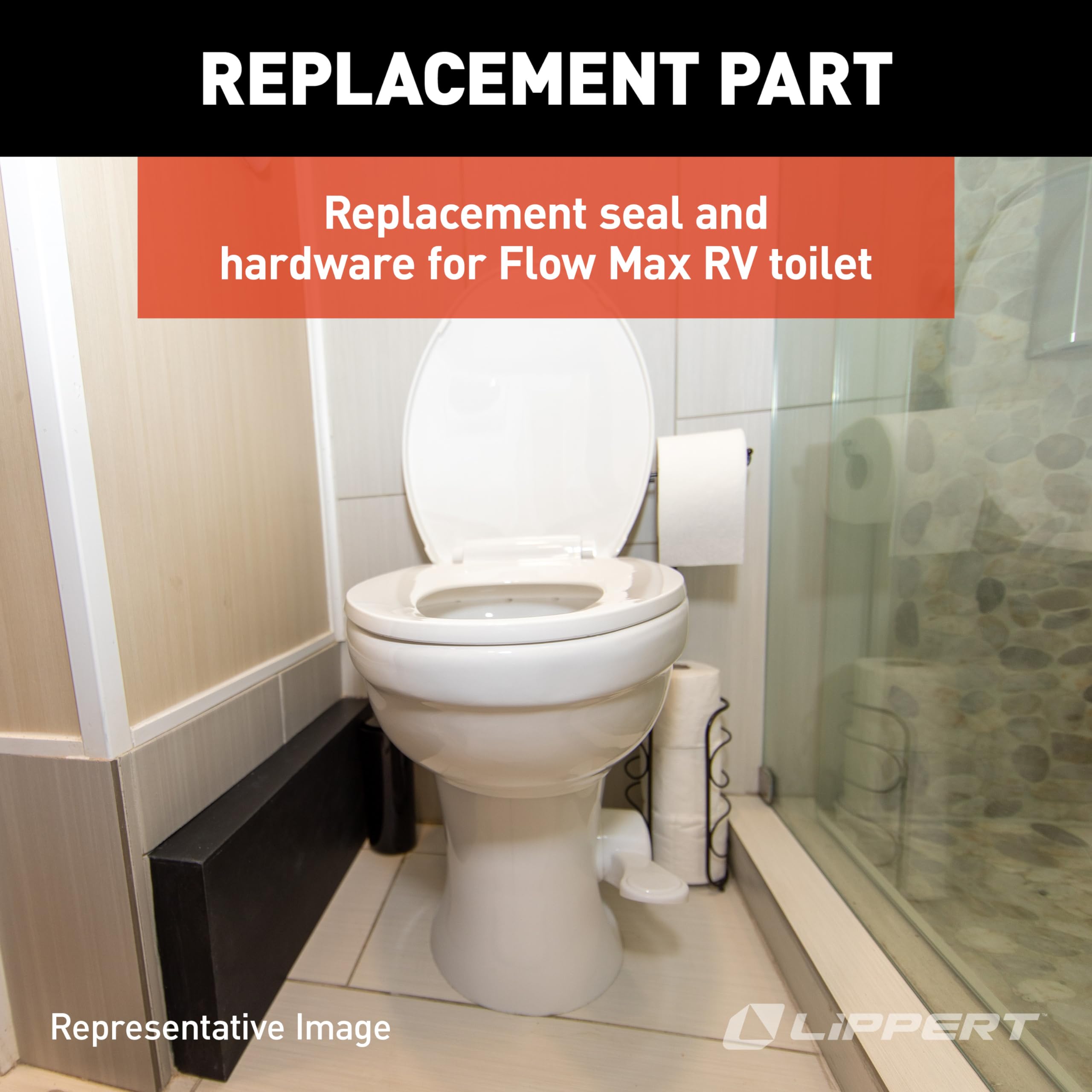Flow Max™ Lippert Replacement RV Toilet Bottom Gasket & Mounting