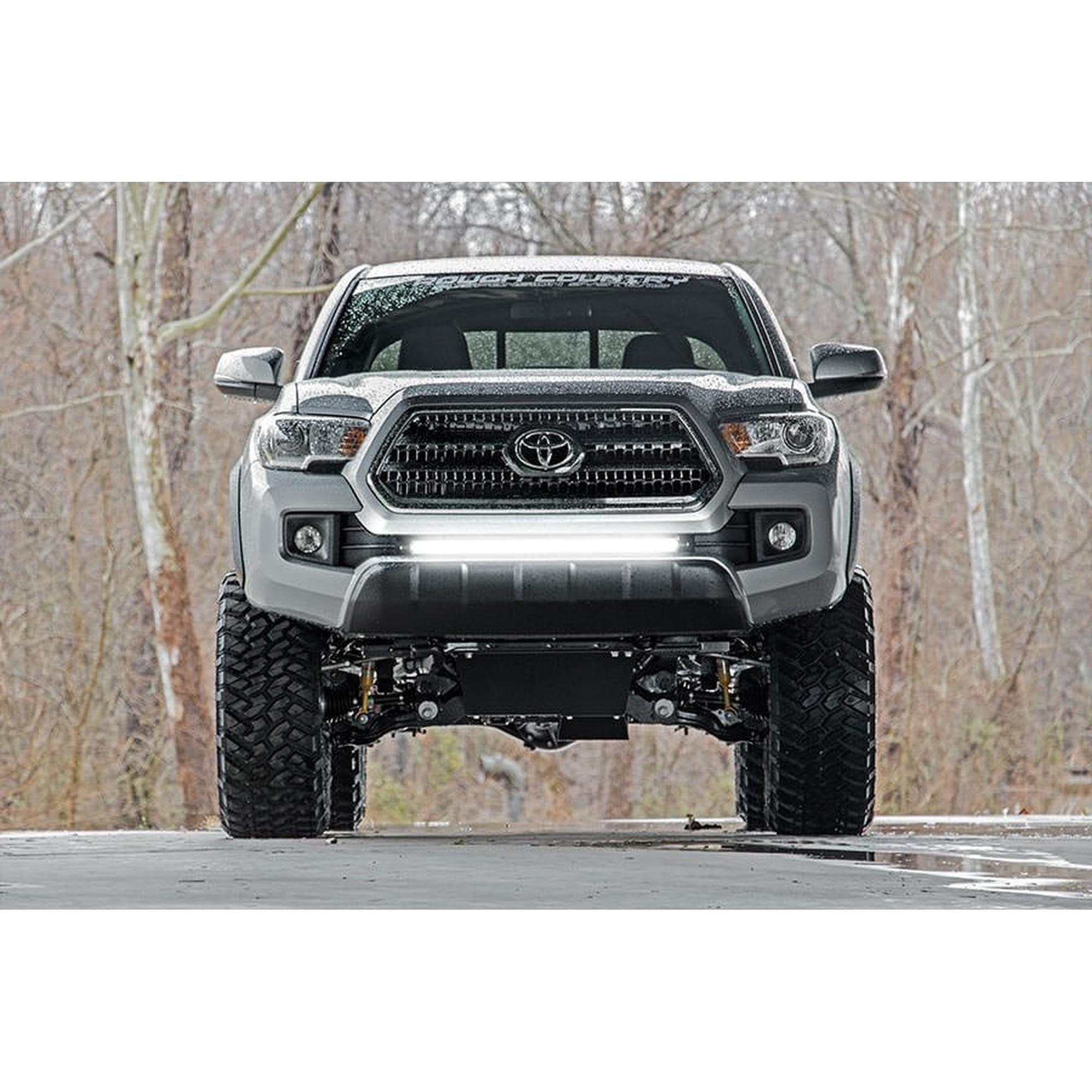 30" Rough Country LED Light Bar Lower Grille Mount Kit for Toyota Tacoma (2016-2023) - White DRL