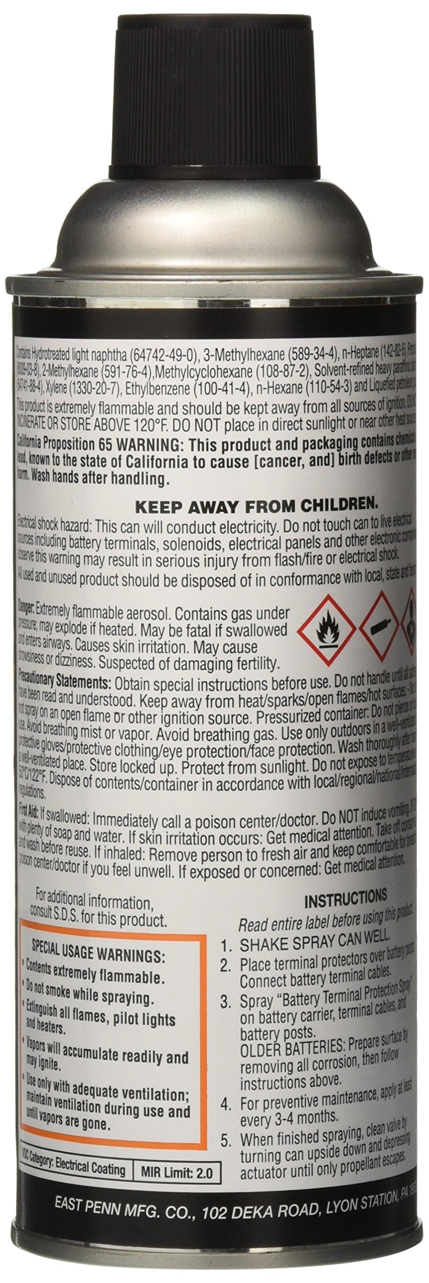 Battery Terminal Protection Spray East Penn 00320 - 10 oz.