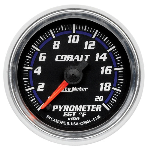 Cobalt Auto Meter 6145 Full Sweep Electric Pyrometer Gauge 2.3125 in.