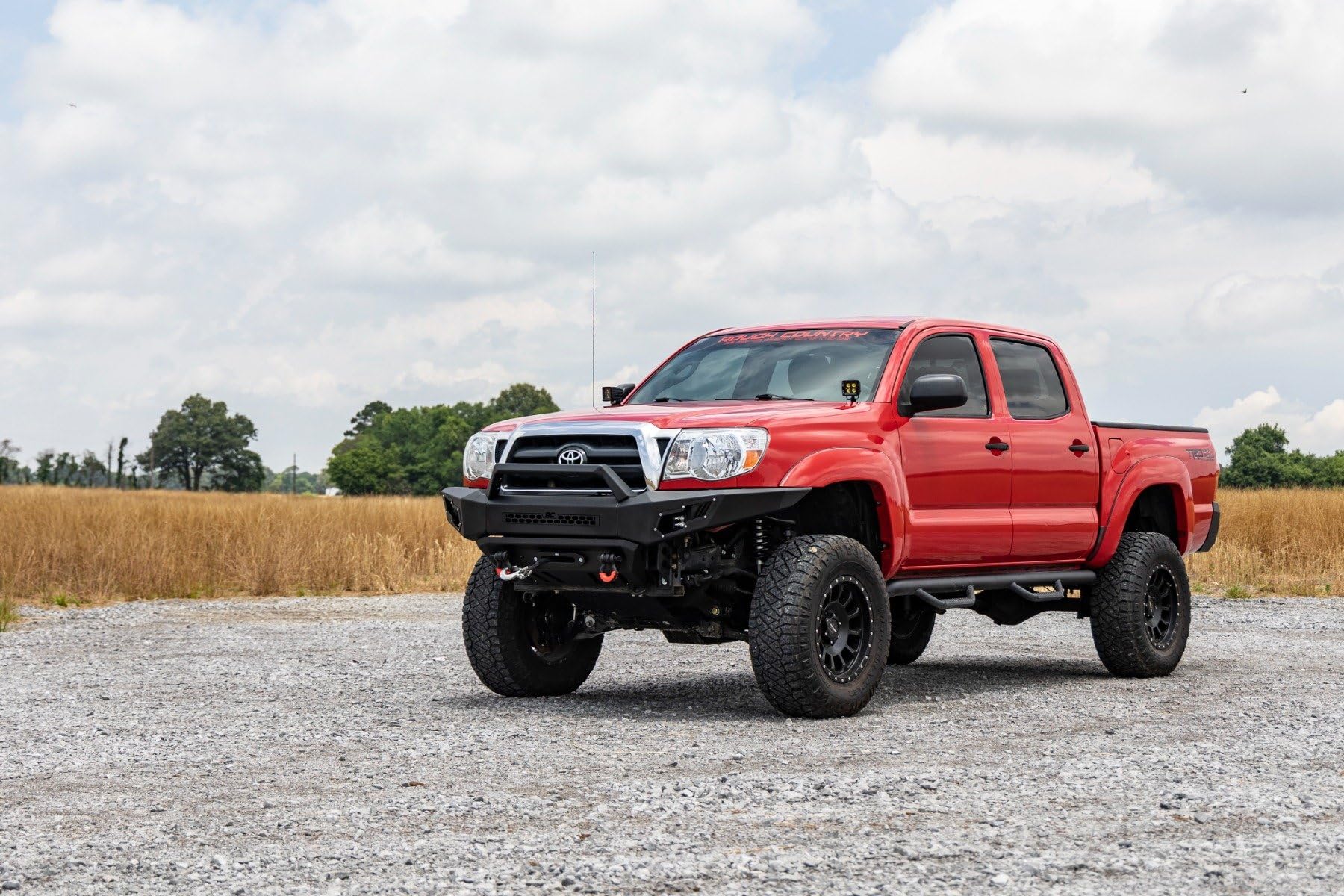 Rough Country 2" Dual LED Ditch Light Kit for Toyota Tacoma (2005-2015) - (2) 2-in Black Series LED Cubes with Amber DRL