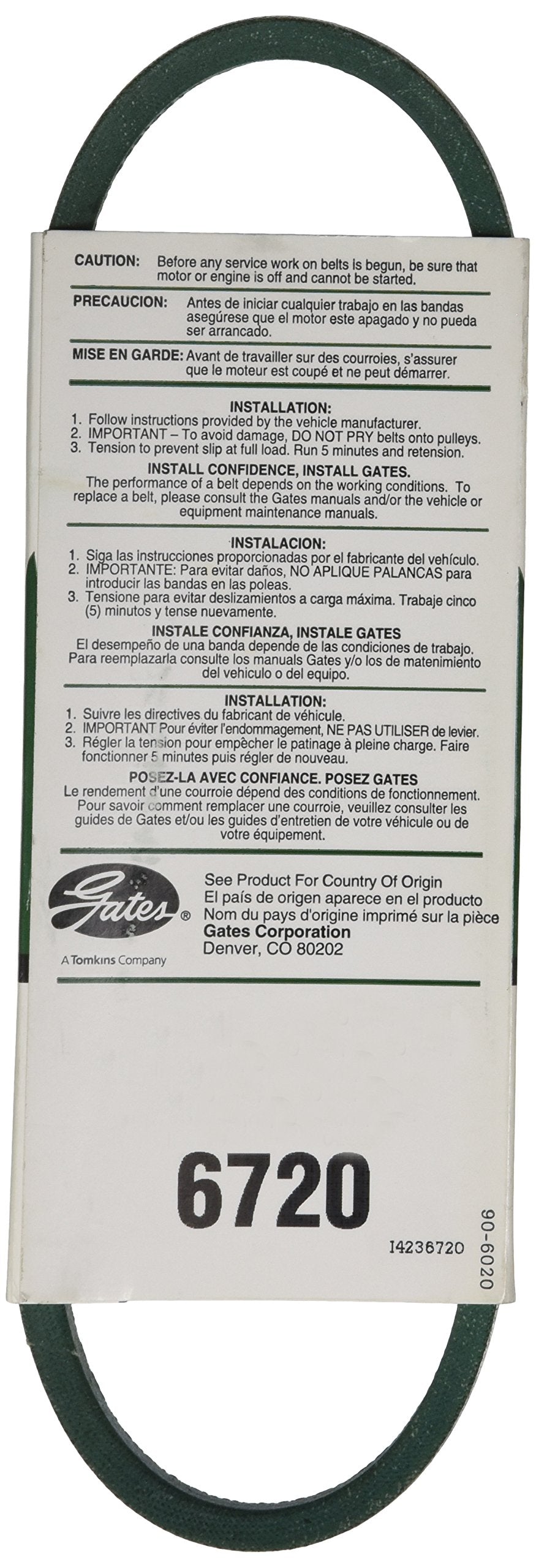 Gates Powe Rated 6720 Fhp Medium Horse Power V Belt