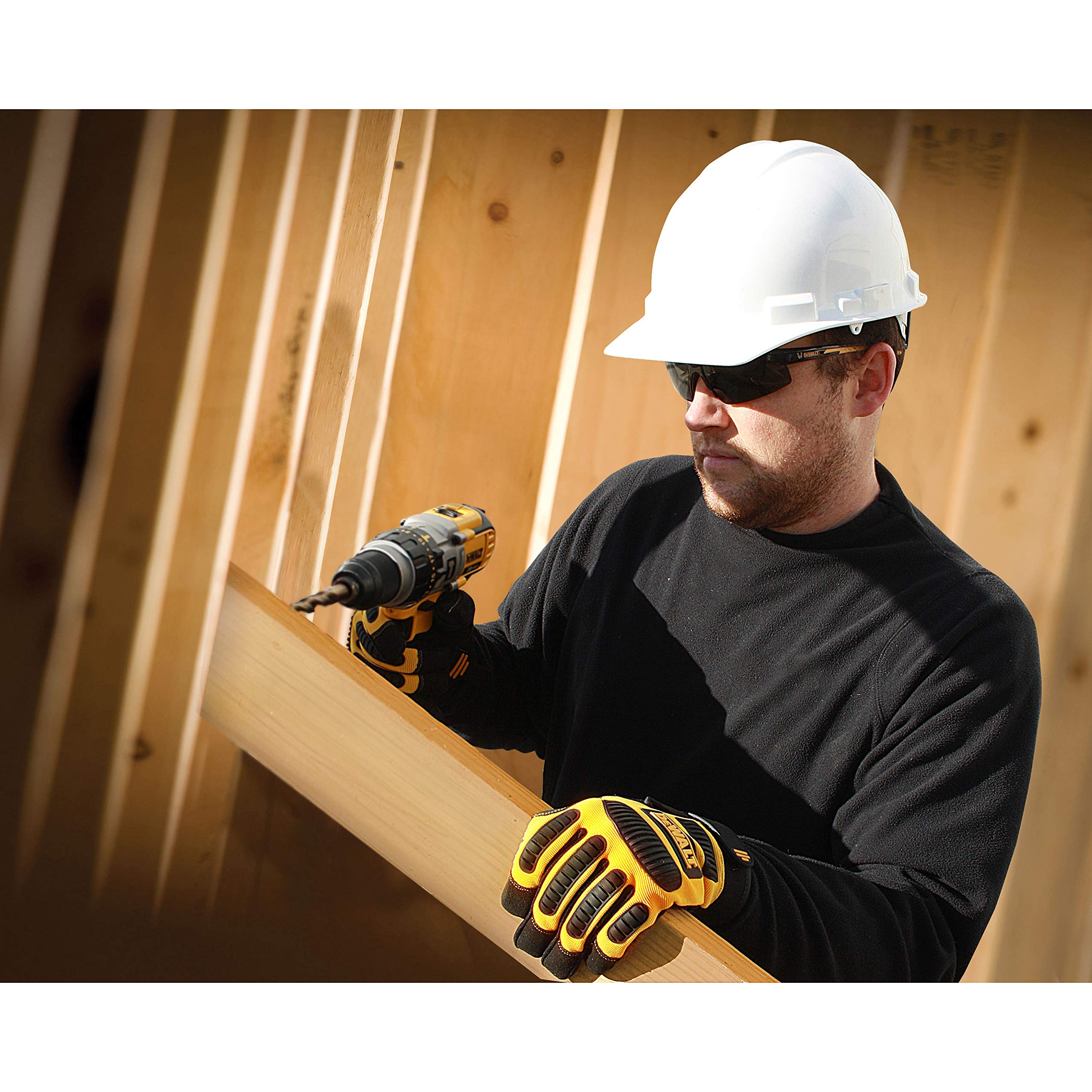 DEWALT Polarized DPG99 HDP™ Safety Glasses – ANSI Z87.1+ Rated Protective Eyewear with Rubber Temples, Adjustable Nosepiece, Neck Cord & Carry Bag
