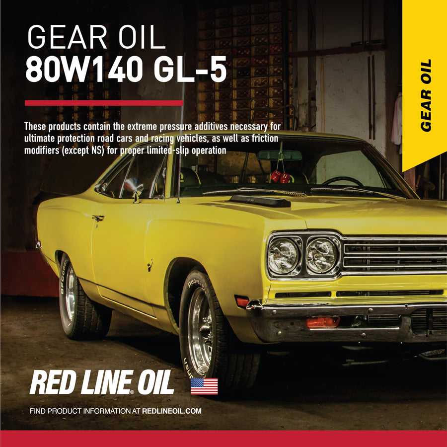 Red Line 58104 Synthetic Gear Oil 80W140 for Hypoid Limited Slip Differentials - 1 Quart