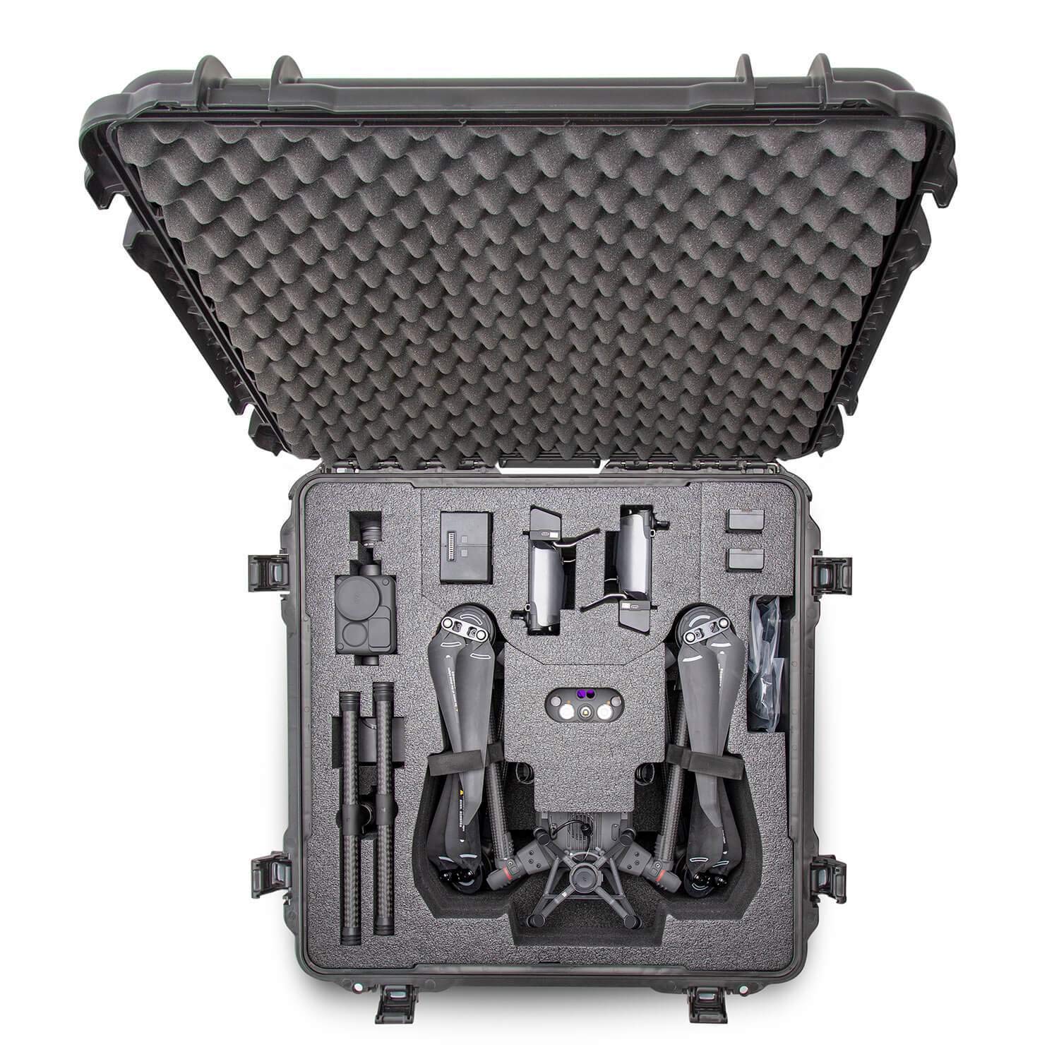 Waterproof Nanuk 970 Hard Case with Custom Foam Insert for DJI Matrice M300 RTK w/Wheels - Black