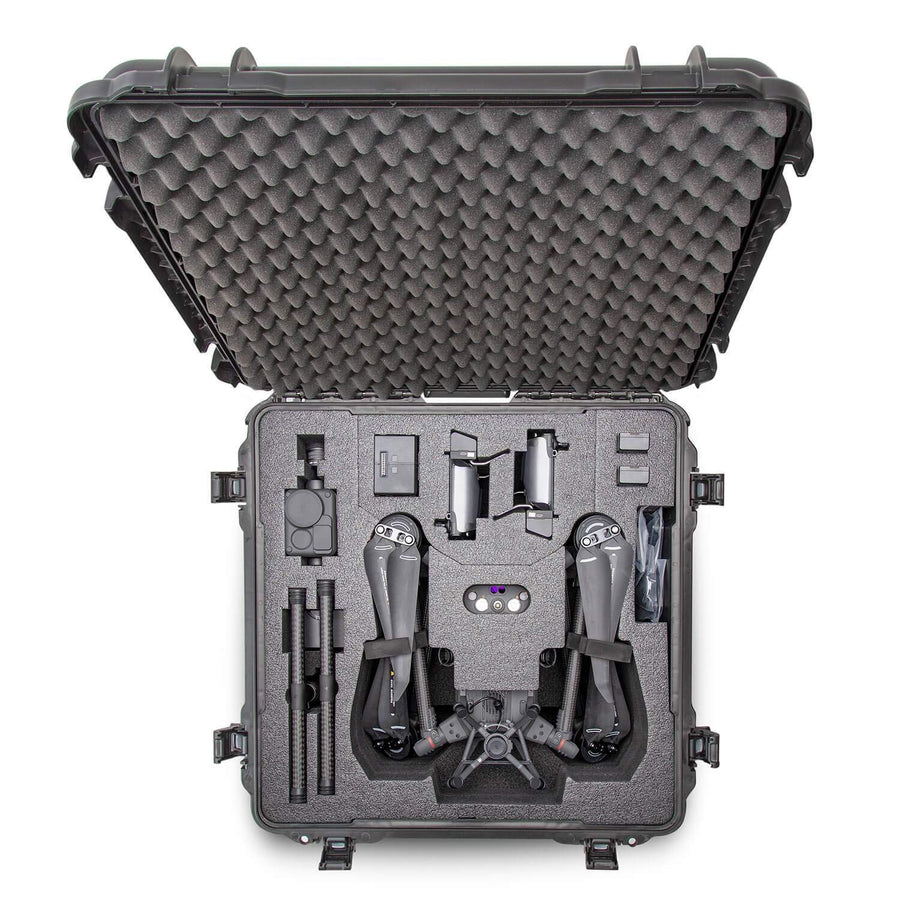 Waterproof Nanuk 970 Hard Case with Custom Foam Insert for DJI Matrice M300 RTK w/Wheels - Black