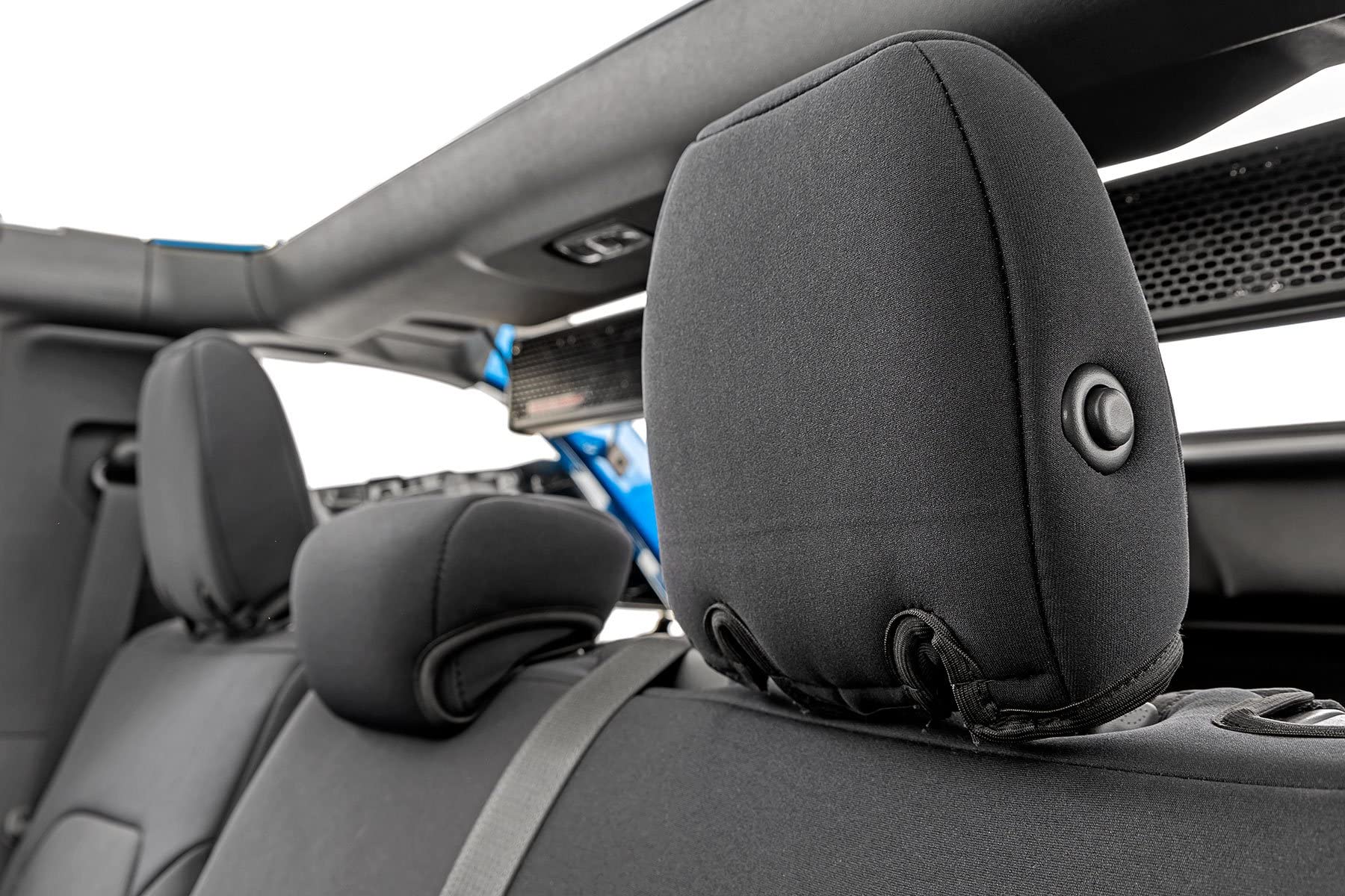Rough Country Neoprene Seat Covers for 4-Door Ford Bronco (2021-2025 w/No Rear Folding Armrest) - Waterproof & UV Resistant, 4-Layer Protection with Foam Padding, Front & Rear Seat Cover Set