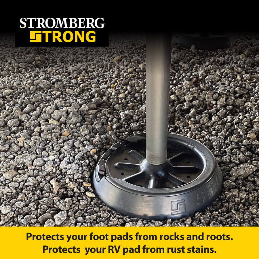 Stromberg Carlson Leveling Jack Pads RV - Durable Rubber Blocks for Leveling, Anti-Slip Jack Pads for RVs and Campers, Protects Against Rust Stains, Non-Slip Design, 9 Inch Round Foot Pads, 2 Pack
