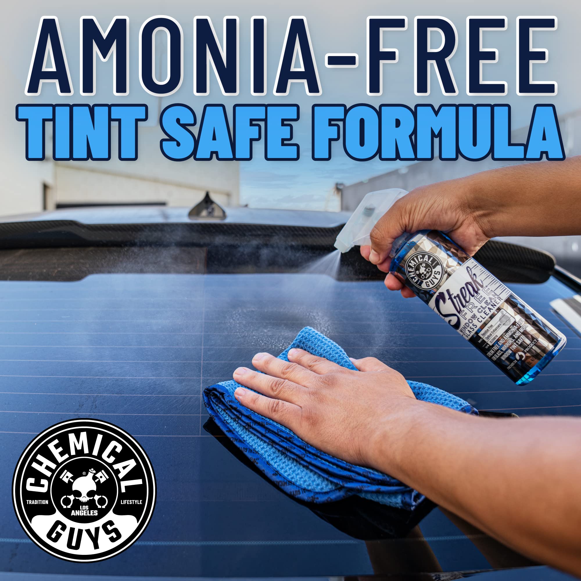 Chemical Guys CLD300 Glass & Window Cleaner Streak Free (Works on Glass, Windows, Mirrors, Navigation Screens & More; Car, Truck, SUV and Home Use), Ammonia Free & Safe on Tinted Windows, 128 fl oz