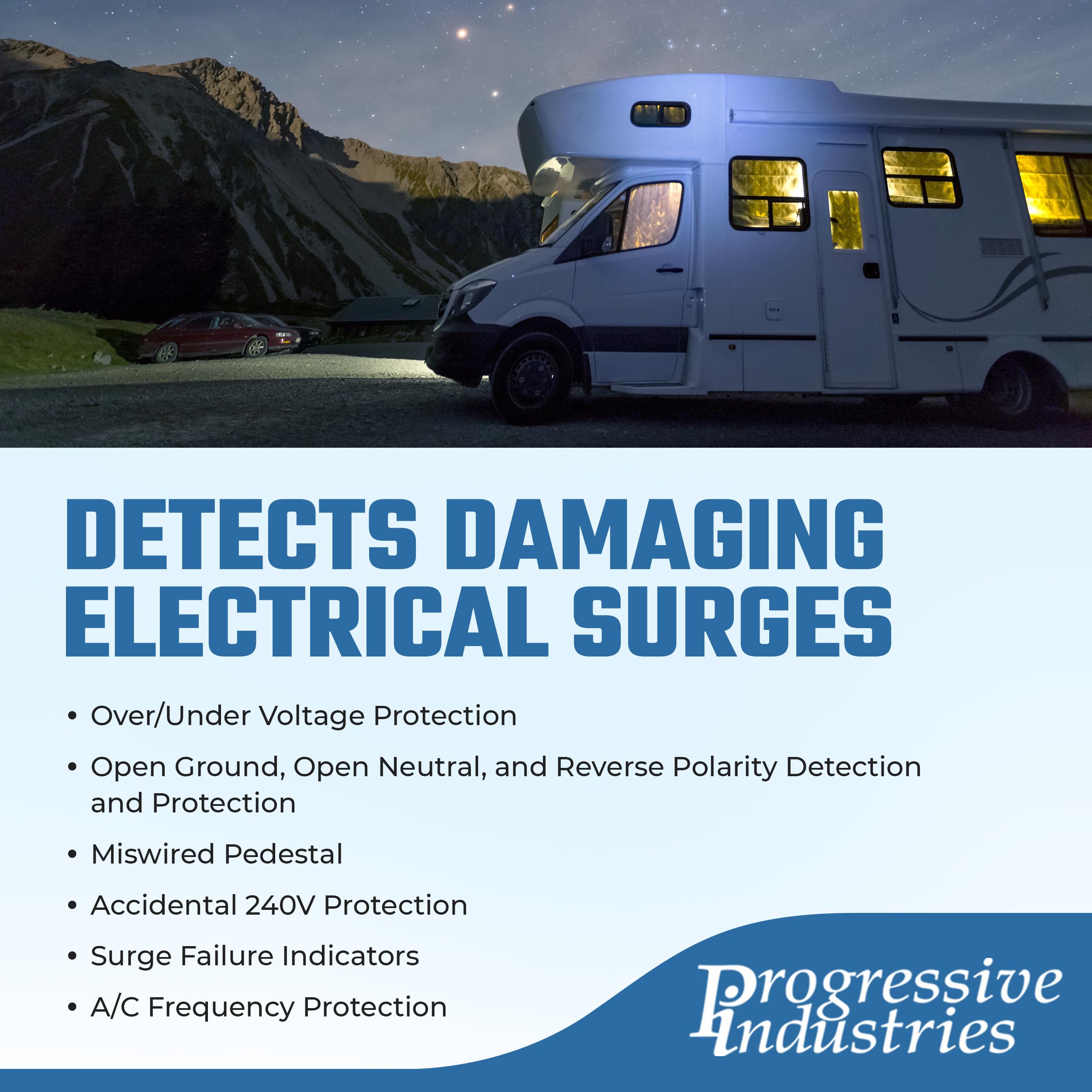 Heavy Duty Progressive Industries EMS-LCHW50 RV Surge Protector, Black, 50 Amp