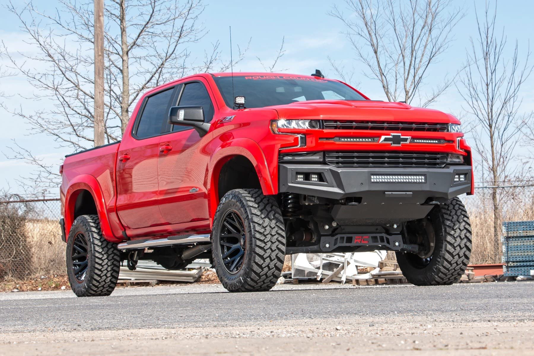 Rough Country Oval Stainless Steel Nerf Steps for Chevy Silverado & GMC Sierra 1500/2500HD/3500HD (2019-2026) Crew Cab - OEM Style Rails with Built-in Side Steps