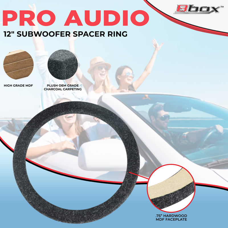 Atrend MDF Constructed Universal Spacer for 12 Inch Speaker or Sub - Adds 3/4" To Depth - Premium Subwoofer Spacer Improves Sound, Audio Quality & Bass - Multiple Usage - Charcoal