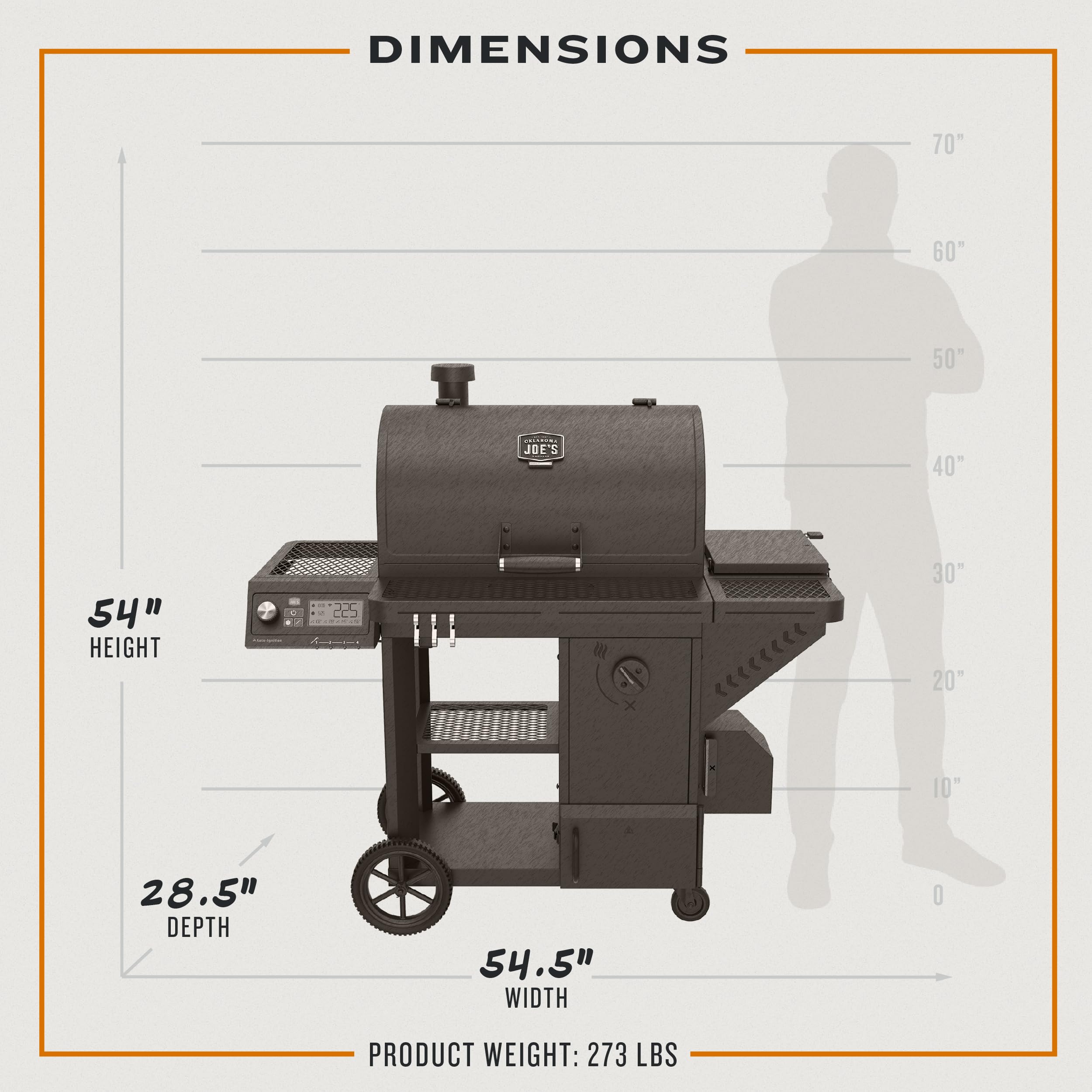 Tahoma™ Oklahoma Joe's® 1200A DLX Auto-Feed Charcoal Smoker & Grill w/Wi-Fi - 25203116