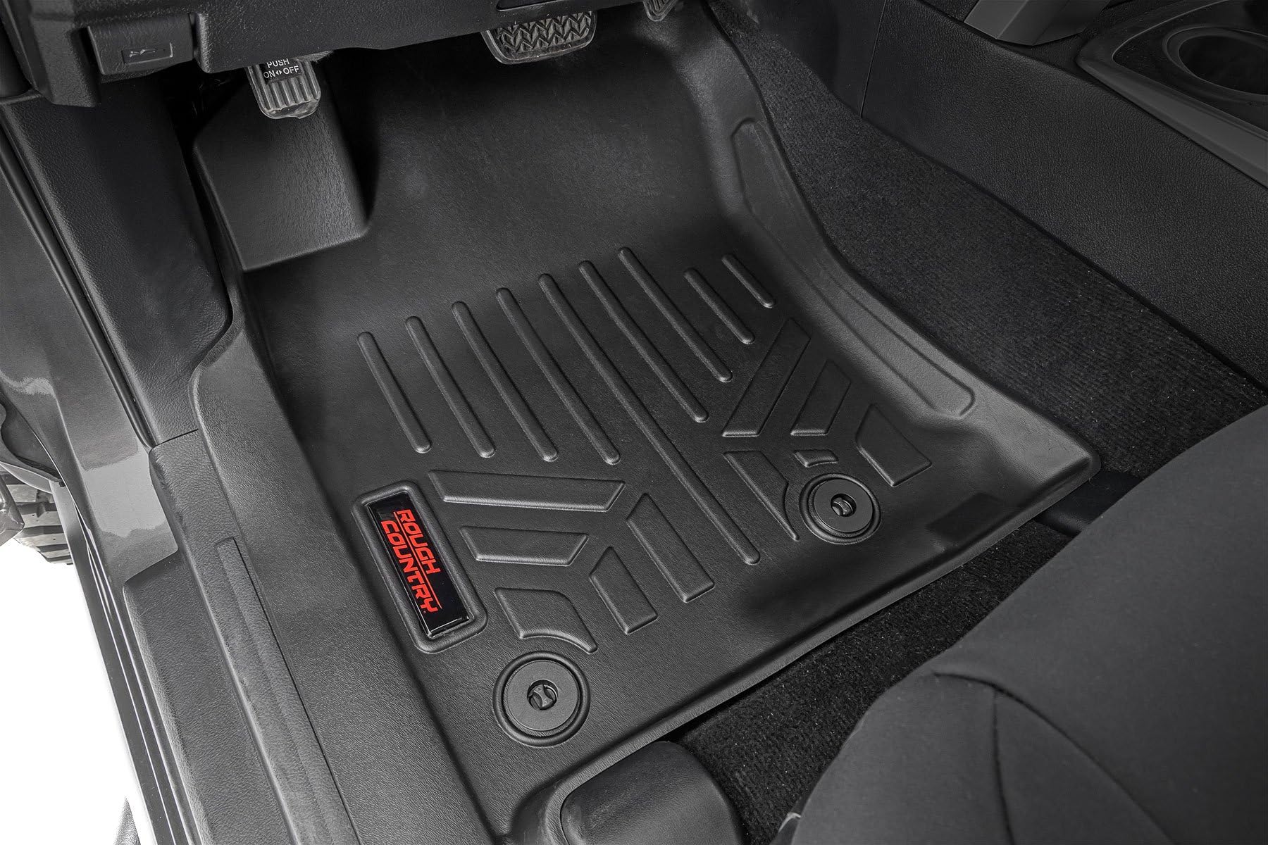 Rough Country Floor Mats All Weather for Toyota 4Runner (2013-2024) - Non-Slip Waterproof Flexible Floor Mat, Front & Rear Set