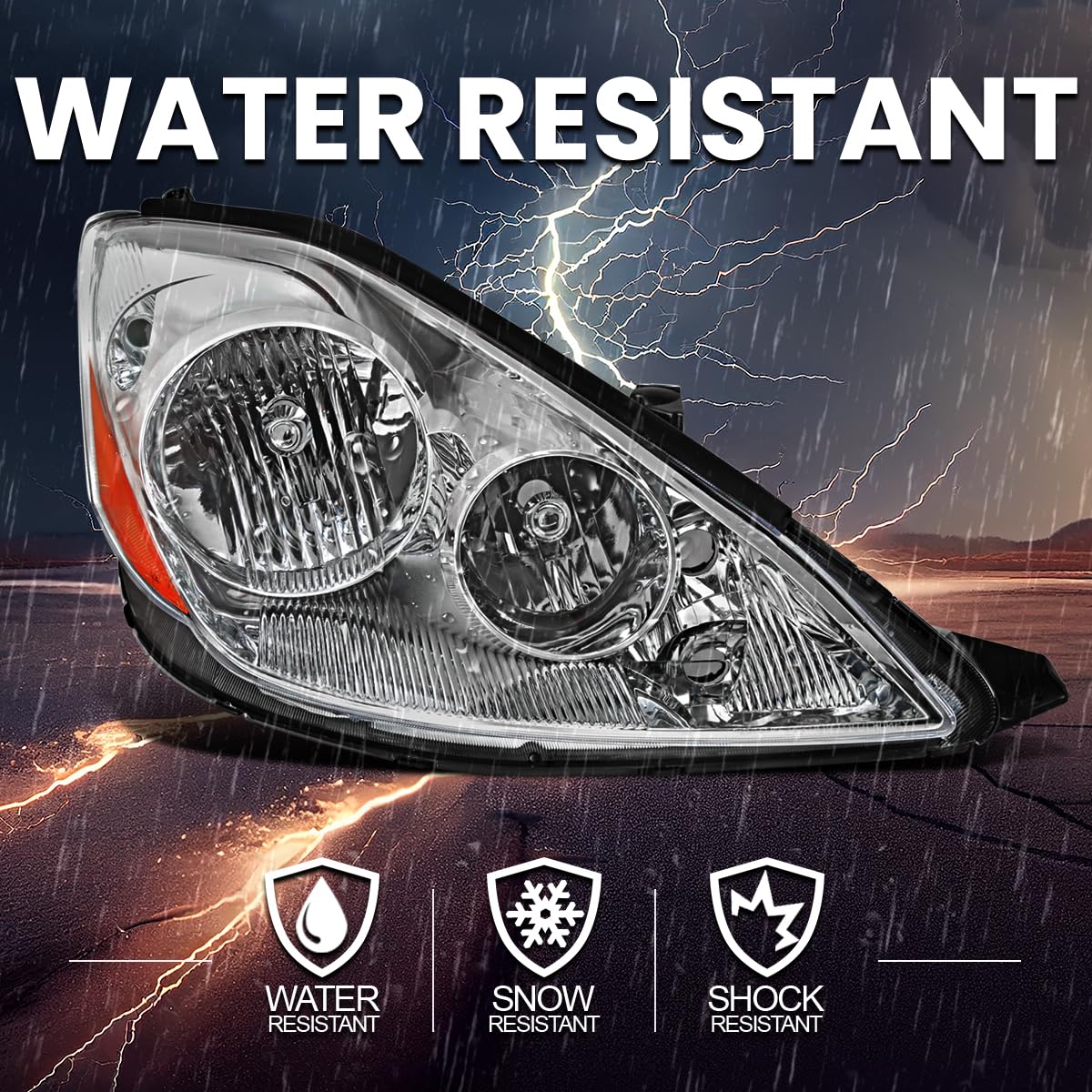 Passenger Side Right Spec-D Tuning Chrome Headlight Compatible with 2006-2010 Toyota Sienna