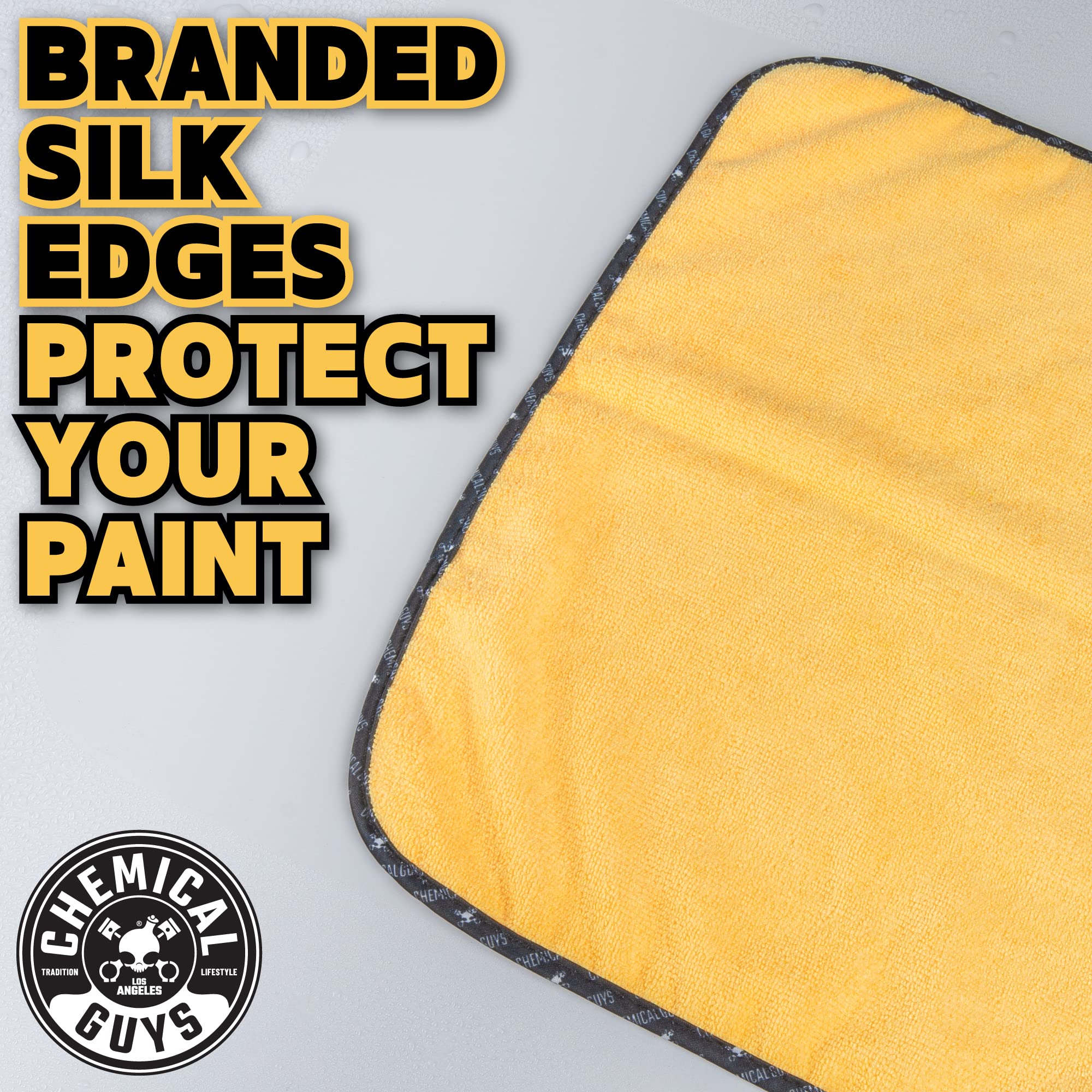 Chemical Guys Premium Grade Professional Microfiber Towels for Cars, Gold, 16" x 16", Ultra-Soft and Scratch-Free Car Detailing Cloths for Trucks, Motorcycles, and More - 3 Pack