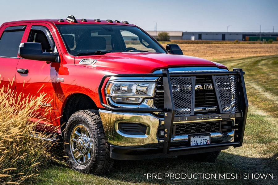 Vaquero Road Armor 4192-BRSH Front Grille Guard - Texture Black - Compatible with: 2019-2025 RAM 2500 3500 4500 5500
