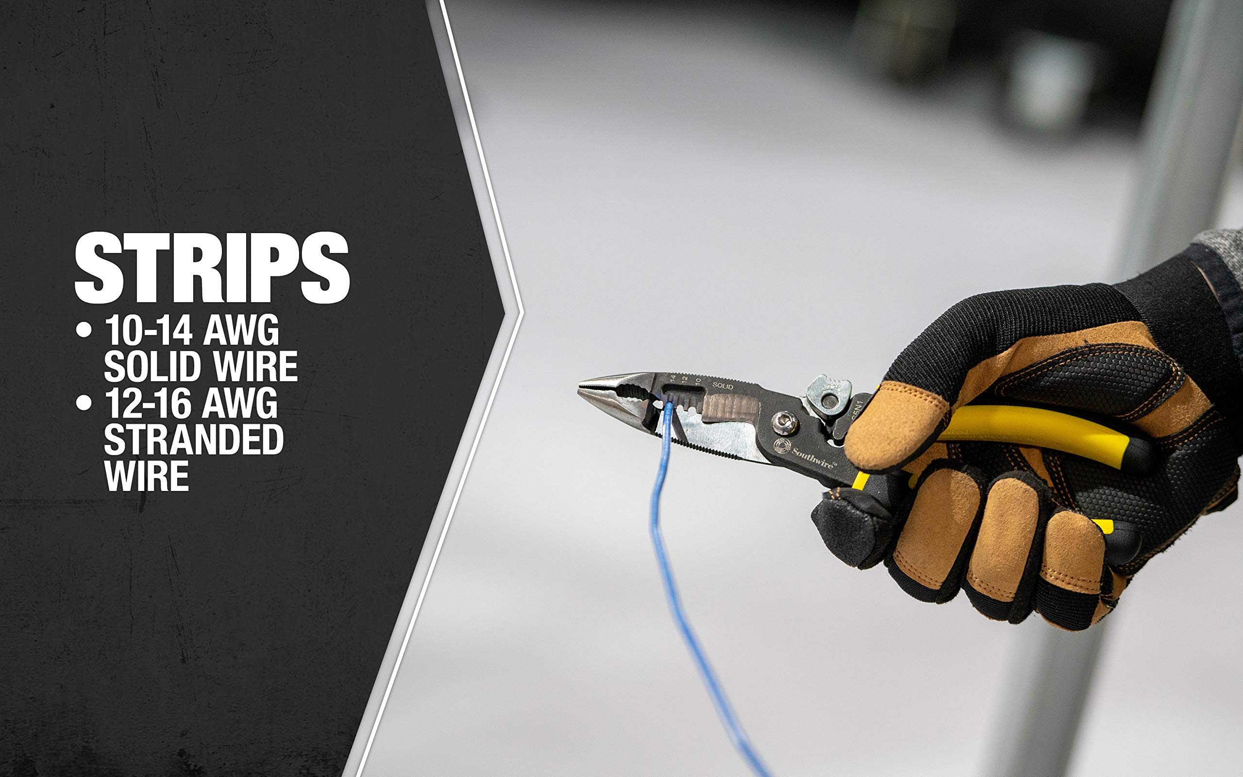 Southwire S5N1 58993940 5-in-1 Long Nose Multi-Tool Pliers; Black/Yellow