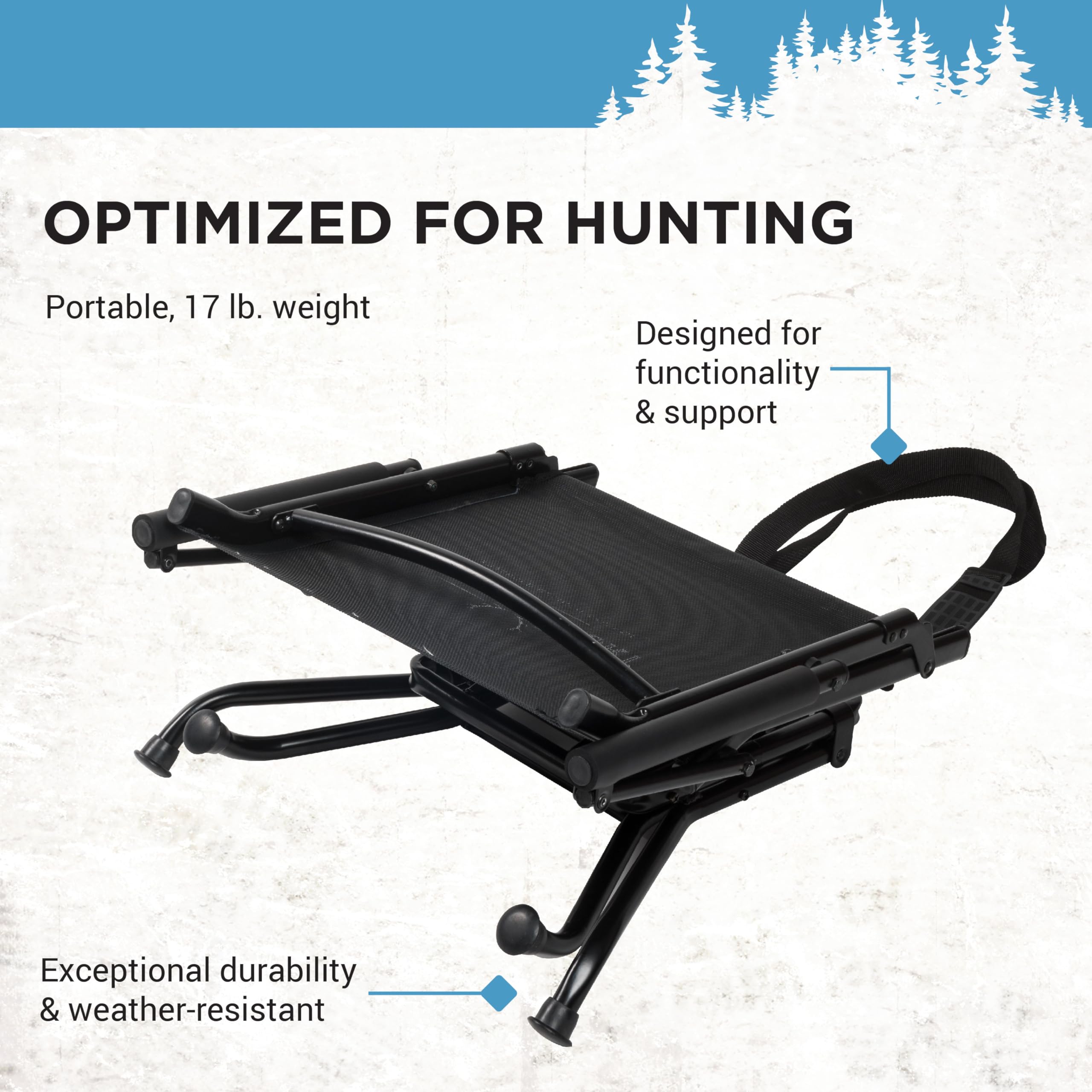 Comfort Hunt Mesh Lite Portable Hunting Chair with 360 Degree Swivel and Carry Strap, Black