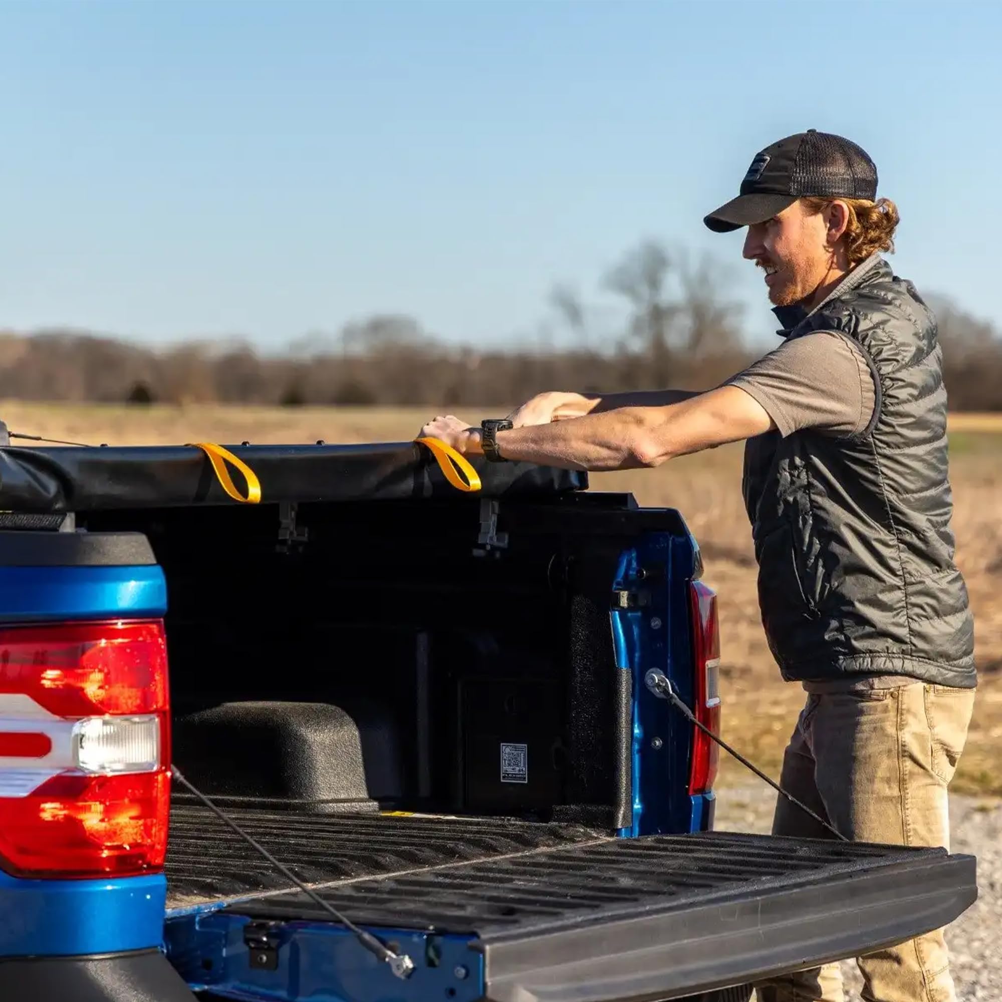 Soft Roll Up Rough Country Truck Bed Tonneau Cover for Ford Maverick (2022-2026) - Fits 4'6 (54.4") Bed, Weatherproof Bed