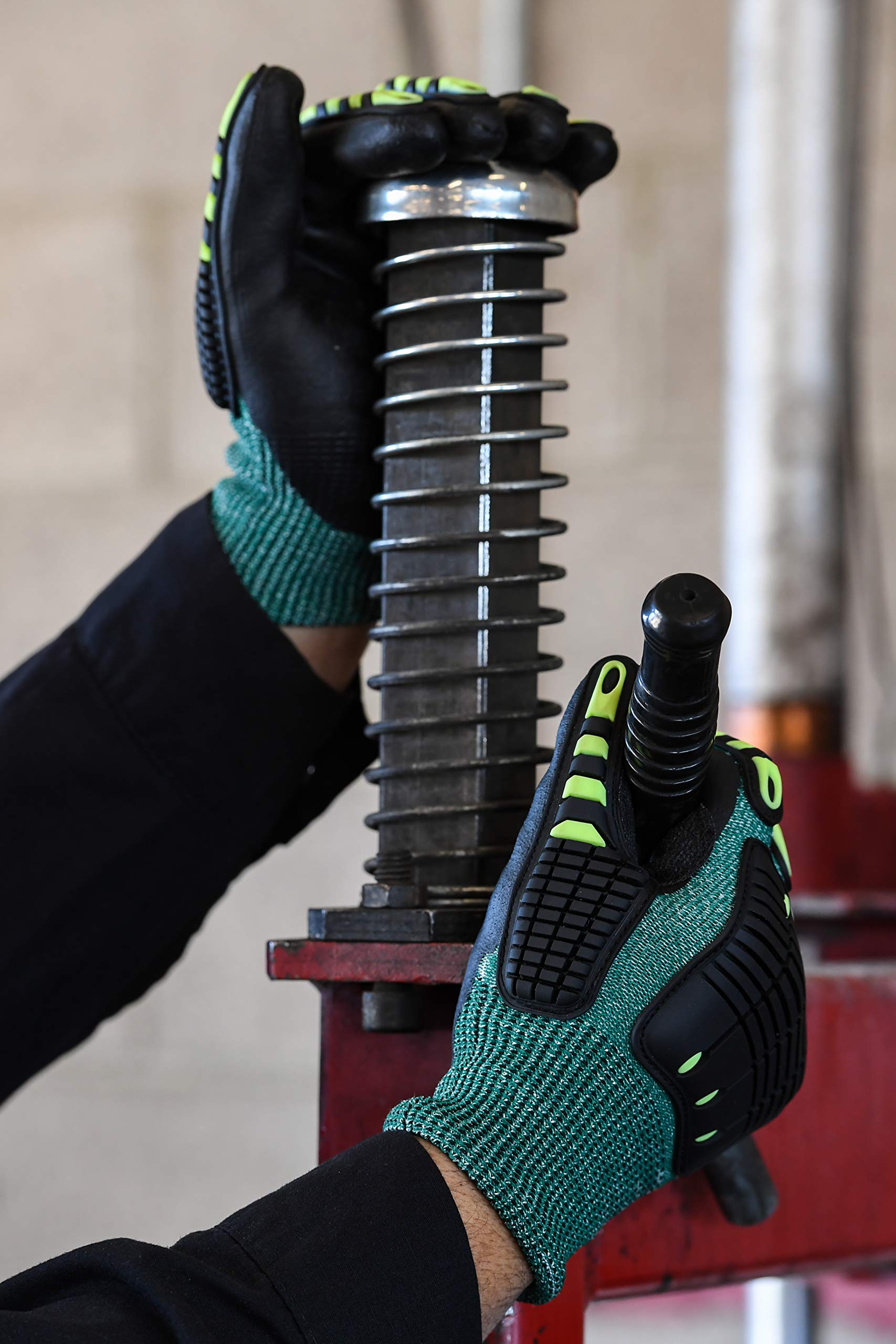Men's Walker's A4 Impact & Cut Resistant Durable Flexible HPPE Shell Protective Utility Gloves with Foam Palm & TPR Bumpers, Medium