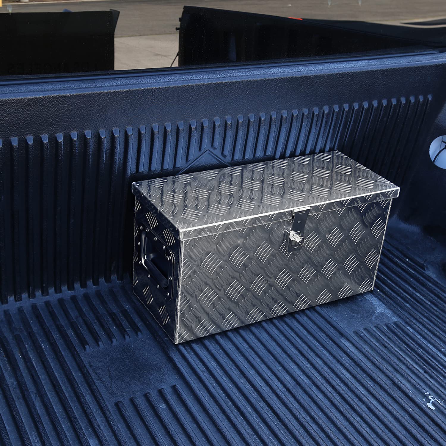 24"x10"x12" Heavy Duty Aluminum Tool Box Spec-D Tuning Truck Pickup Storage + Handles + Lock + Keys