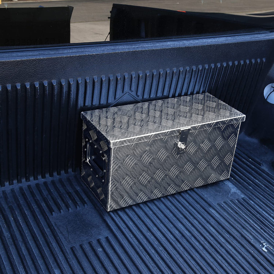 24"x10"x12" Heavy Duty Aluminum Tool Box Spec-D Tuning Truck Pickup Storage + Handles + Lock + Keys