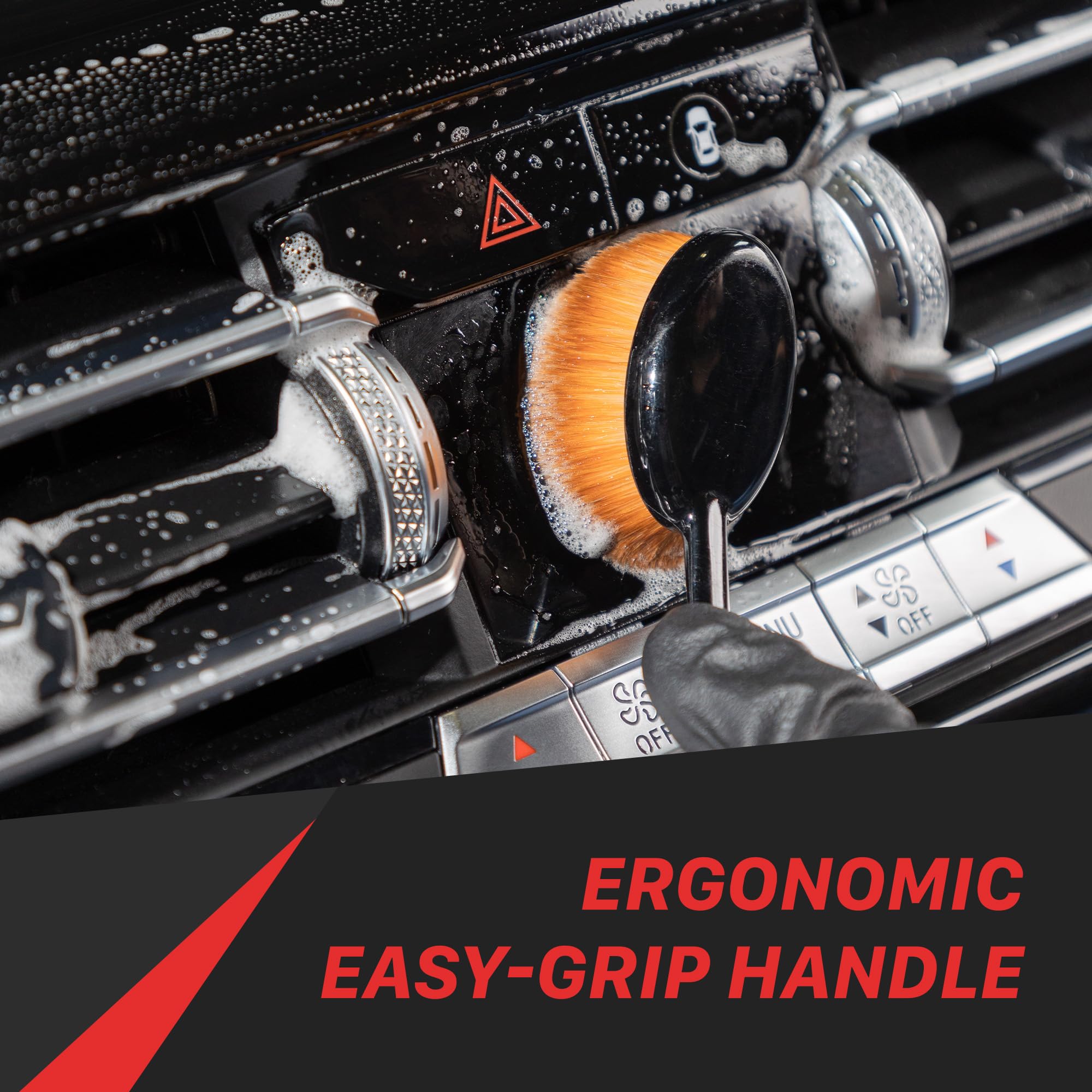 3-Piece Maxshine Detailing Brush Set | Large, Medium, Small Sizes, Ultra-Soft Bristles, Ergonomic Handles | Multi-Purpose Car Cleaning, Chemical Resistant, Easy to Clean
