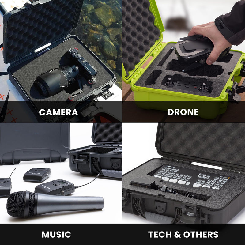 Nanuk 910 Medium Series Lightweight NK-7 Resin Waterproof Protective Case with Foam for Camcorder or Mirrorless Camera Kit, Graphite