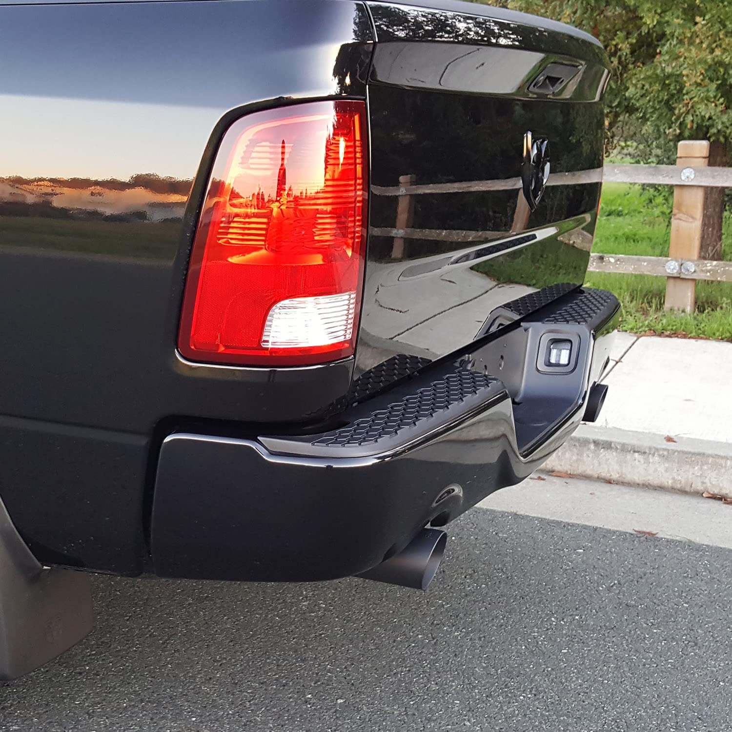 Flowmaster Exhaust Tip 15356B 4 Inch Angle Cut Black Ceramic Coated 304 Stainless Steel Compatible with 2009-2024 Classic Body RAM 1500 5.7L Hemi with Factory Dual Exhaust