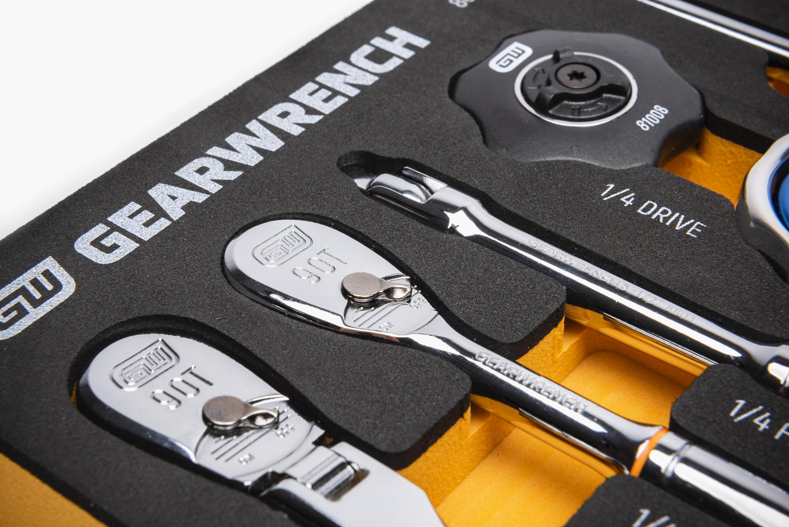 1/4" GEARWRENCH 90T Ratchet & Drive Tool Set with EVA Foam Tray - 86520 18 Piece