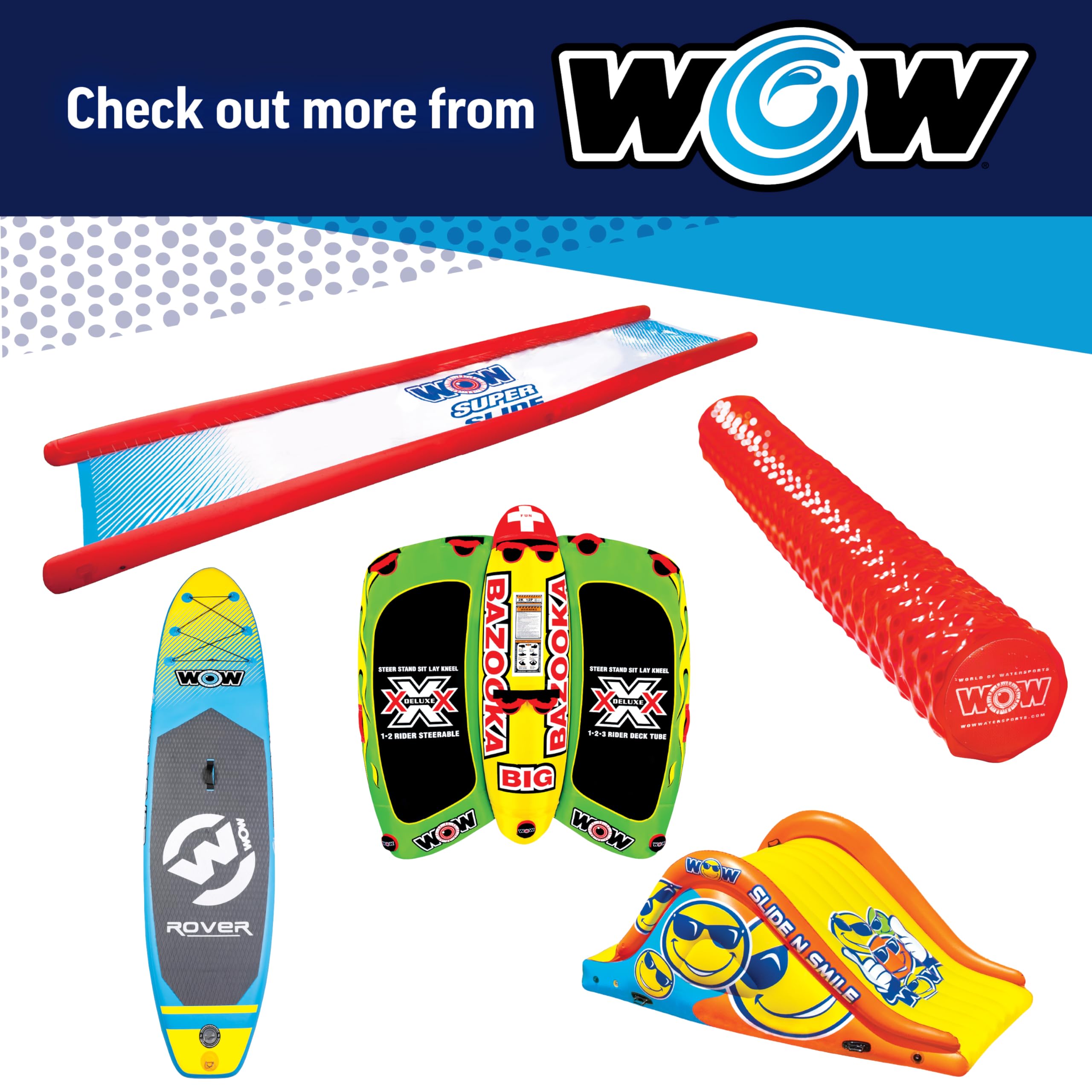 Inflatable Water Mat - WOW Sports Pool Float Water Walkway - Fun Lake Accessory For Kids & Adults - 10 ft x 6 ft - Attach to Boats
