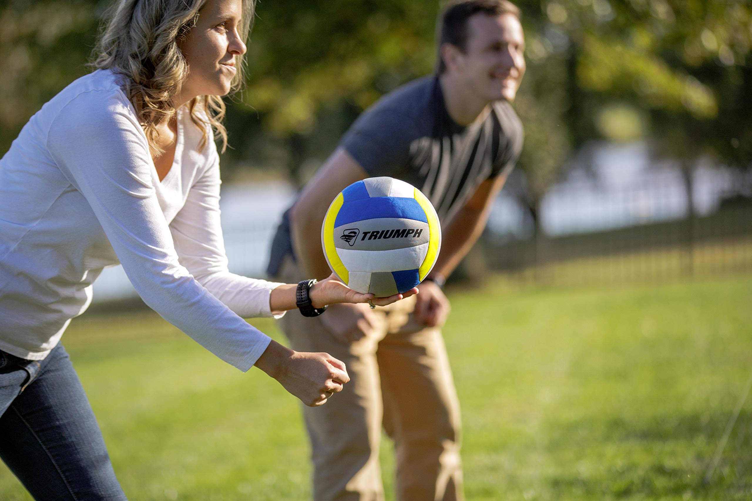Multi-Sport Triumph Sports Combo Outdoor Game Net Set Includes Volleyball, Badminton, and Pickleball, Blue (35-7510-2)