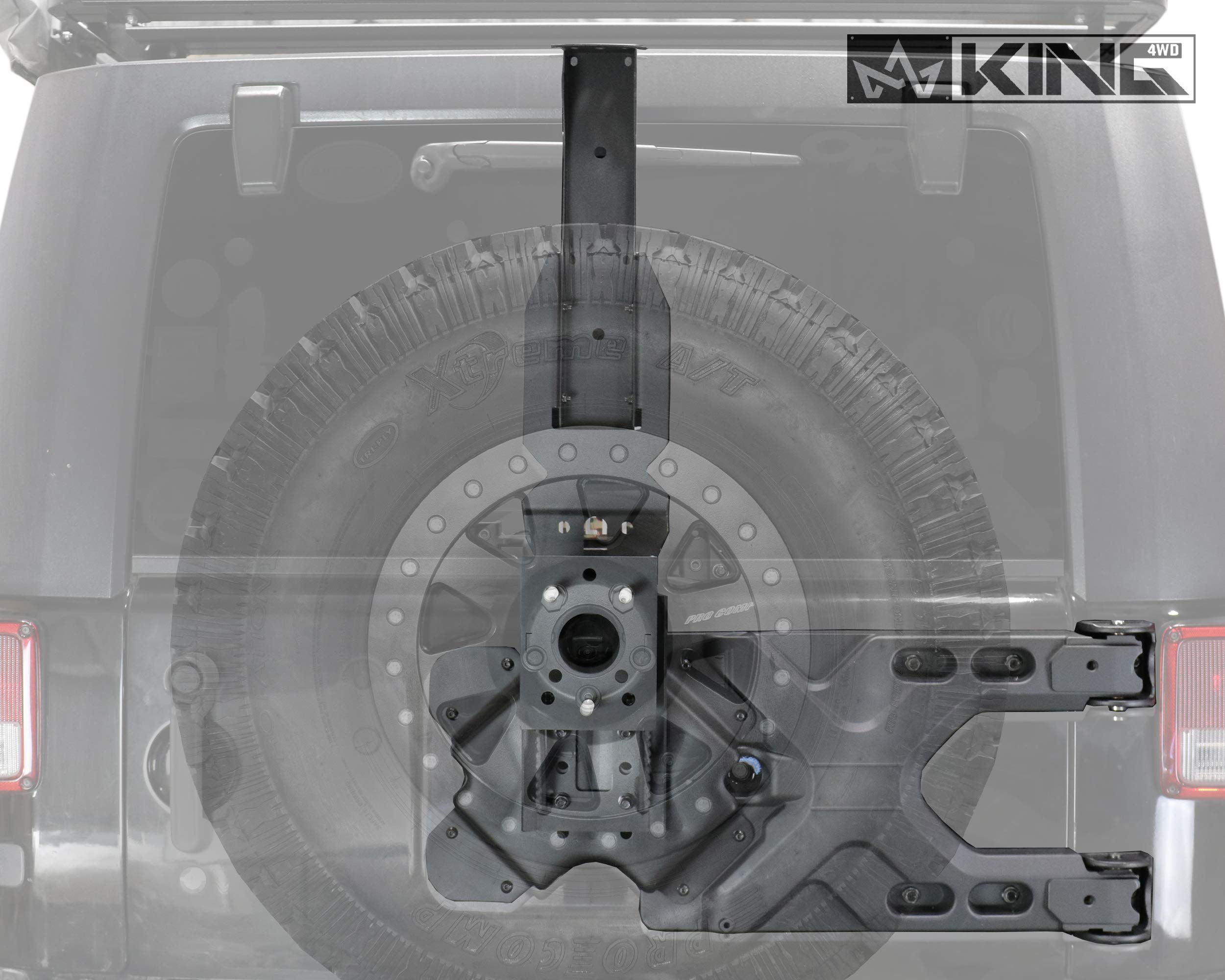 4WD King RTG Heavy Duty Tire Carrier for a JK 2007-2018 Jeep Wrangler & Wrangler Unlimited