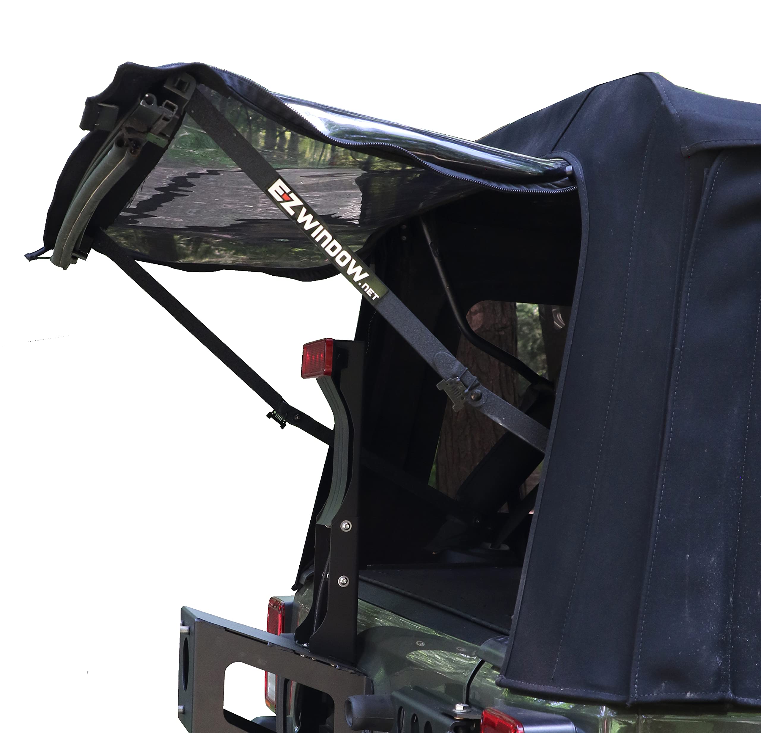 EZWINDOW Rear Window Makes Your Soft top Stay up Like a Hard top Hatch, Connects to existing Window, Drive with it up, Now Easy to use, Fits Jeep Wrangler JLU 2018-2020, 4D - Slant Top