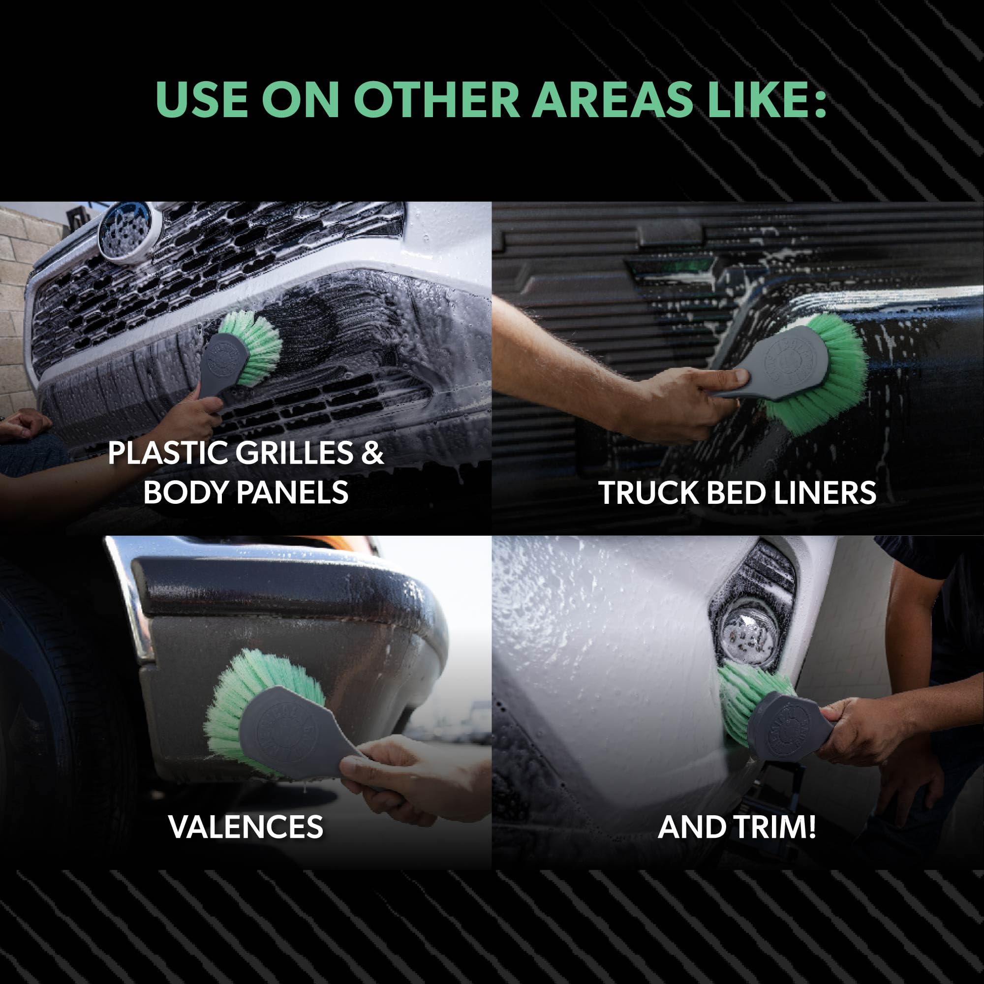 Wheelie Chemical Guys All Exterior Surface and Wheel Brush, Wheel Cleaner Brush with Soft Bristles, Safe Cleaning of Rims, Tires, and Exterior Surfaces on Cars, Trucks, Motorcycles, RVs, & More, Green
