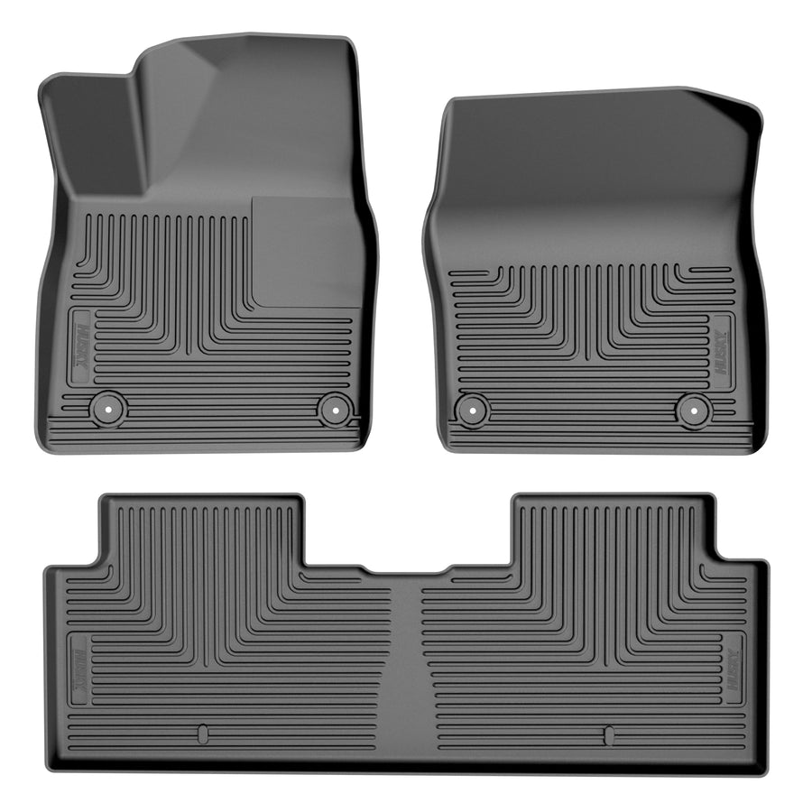 Weatherbeater Husky Liners Floor Mats | Fits 2022-2025 Kia EV6 | Front & 2nd Row, 3-pc Black - 96541