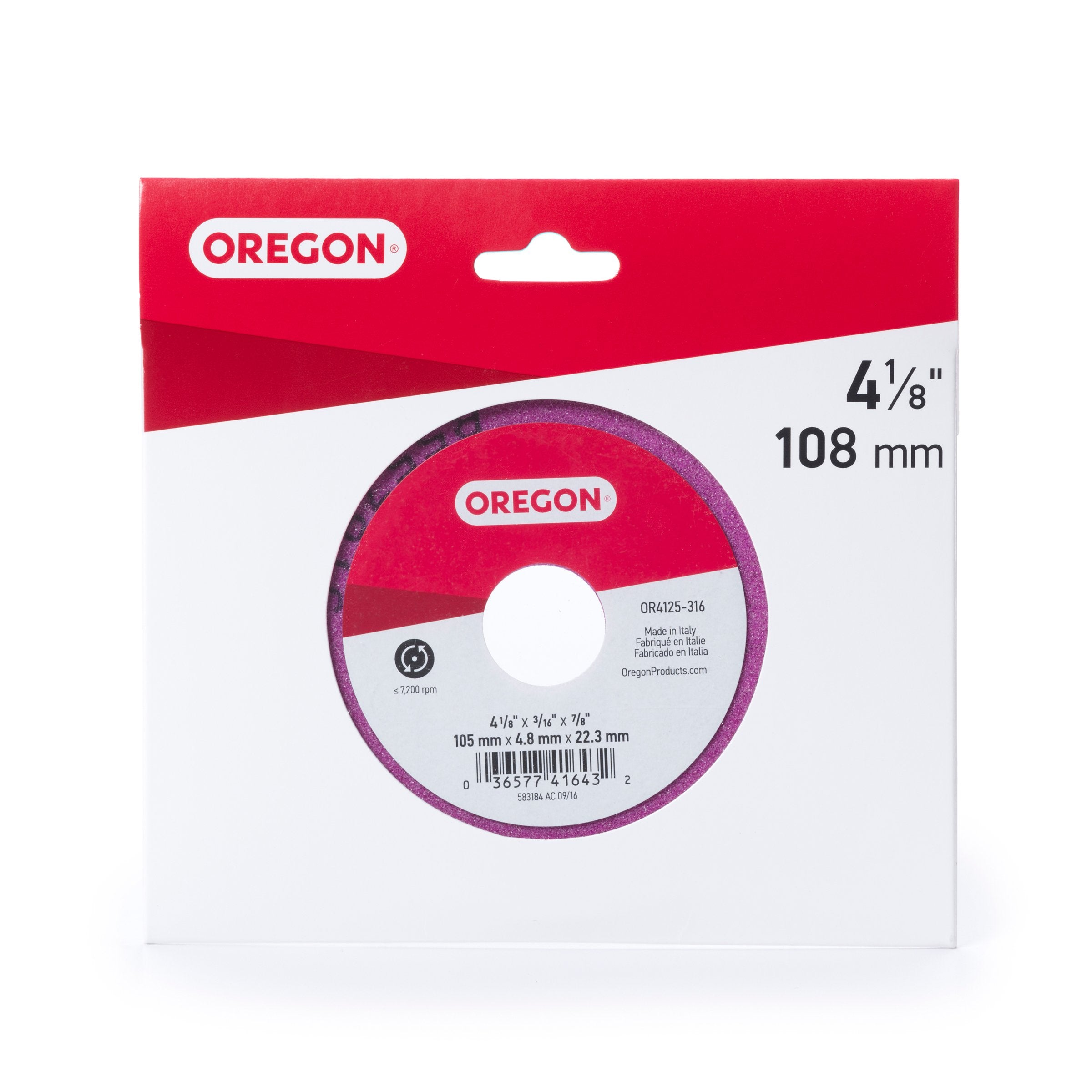 Oregon Grinding Wheel Chain Sharpener - 3/16in. Thickness, for .325in.-Pitch (20, 21, 22, 95 Series Chains only), 3/8in.-Pitch (All Except 90, 91 Series Chains) and .404in.-Pitch Chain