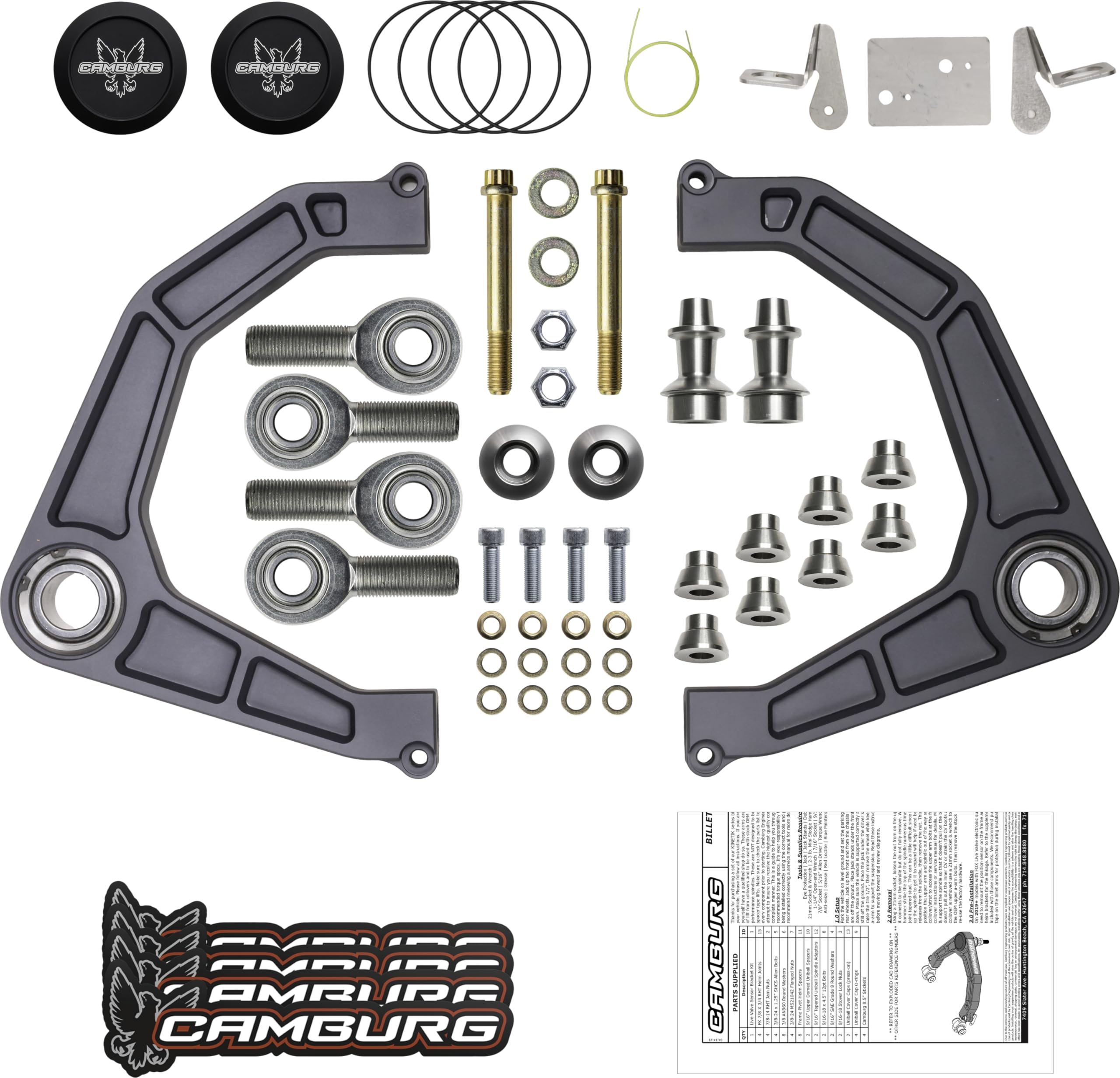 Camburg KINETIK Series Suspension Control Arm Kit CAM-110233-GRY: Gray, Compatible with 2017-2024 Ford F-150 Raptor & Raptor R