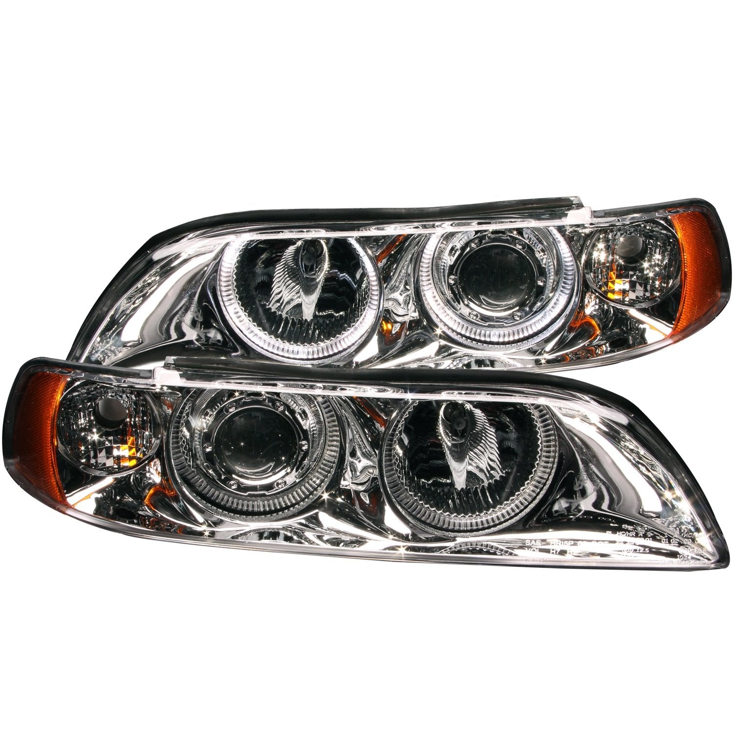 Headlight Assembly Anzo USA 121018 Clear Lens Pair LED Chrome