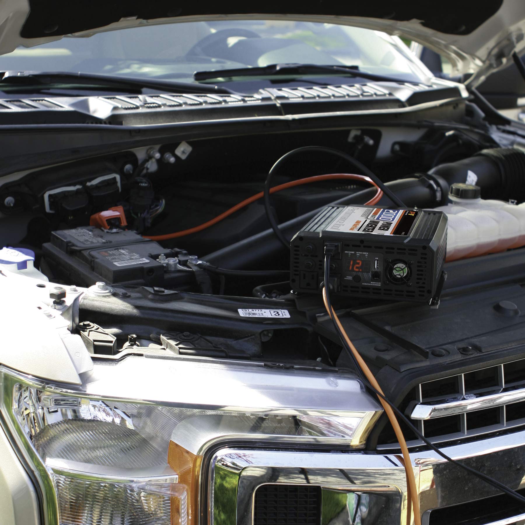 2000-Watt Performance Tool W16653 Power Inverter - Efficiently Power Your Electronics On-the-Go with this Portable Inverter