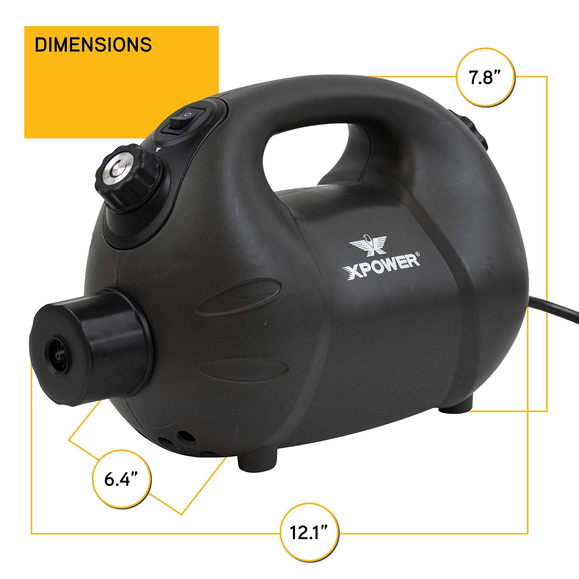XPOWER F-8 ULV Fogger, Cold Mist Blower, and Sprayer for Cleaning, Disinfecting, Pest Control and Odor Elimination, 20+ Ft. Spray Distance, 0.8 L Tank Capacity
