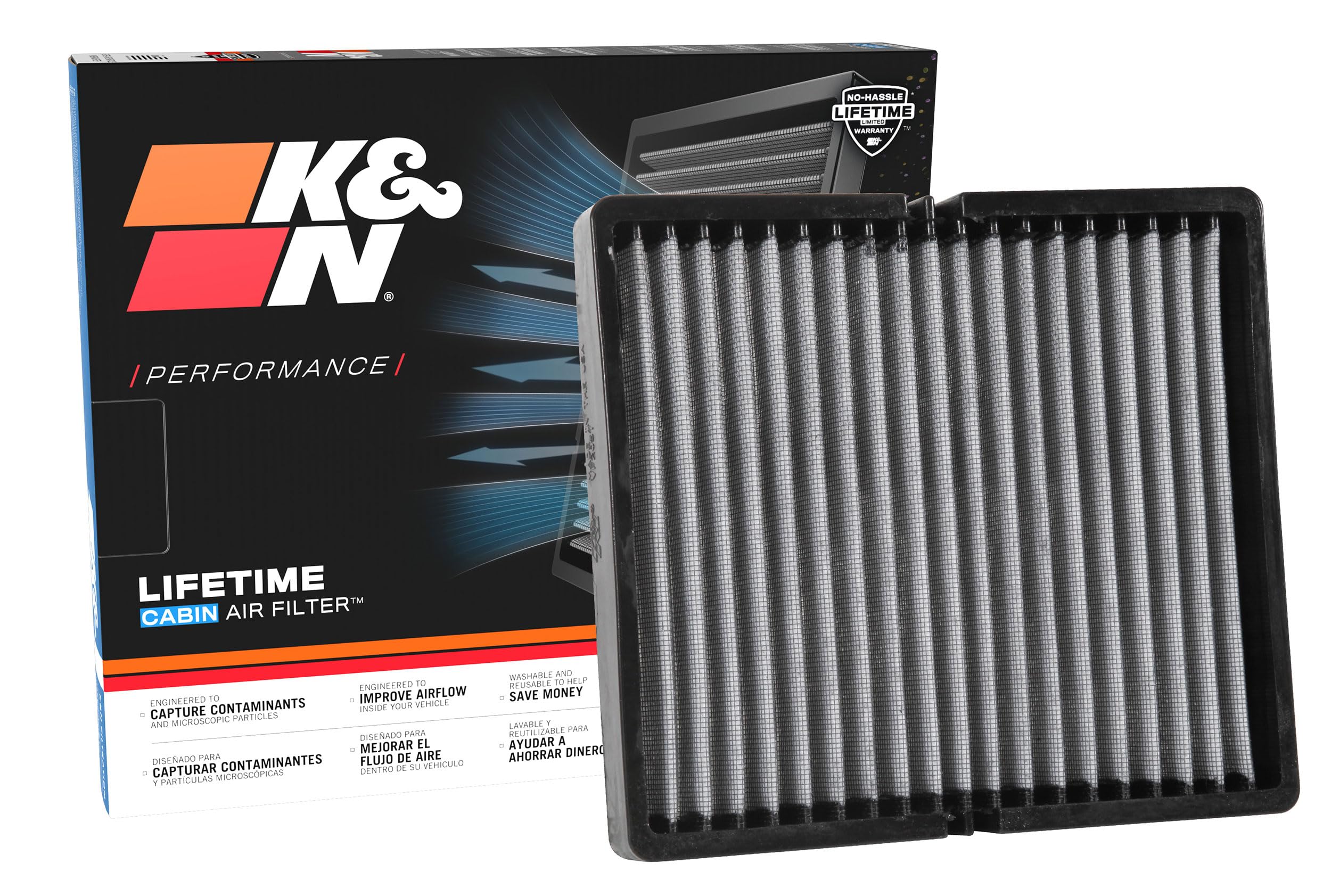 Cabin Air Filter K&N LIFETIME: Premium, Washable, Clean Air for your Cabin: Compatible with 2001-2024 Lexus/Nissan: (See Product Description for Select Models) VF2057