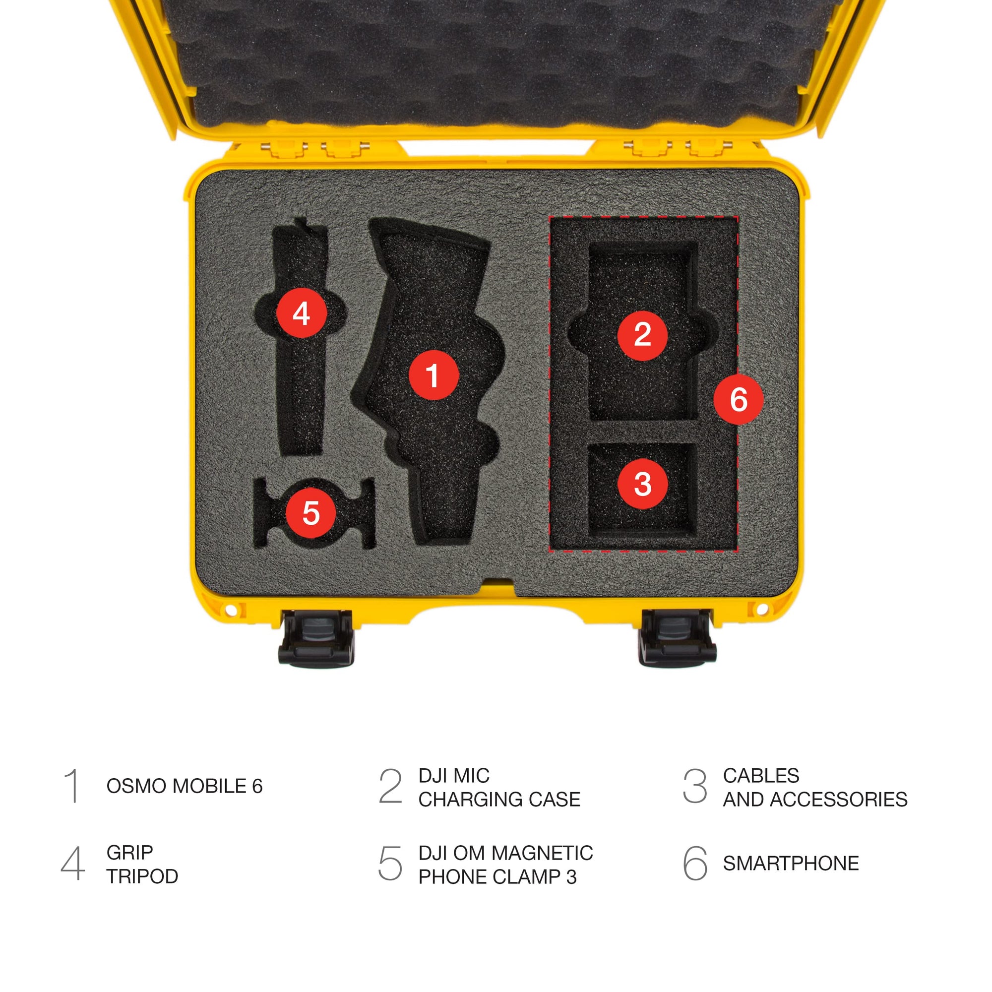 DJI OSMO Mobile 6 Nanuk Case 910 w/Foam (C0798) - Yellow