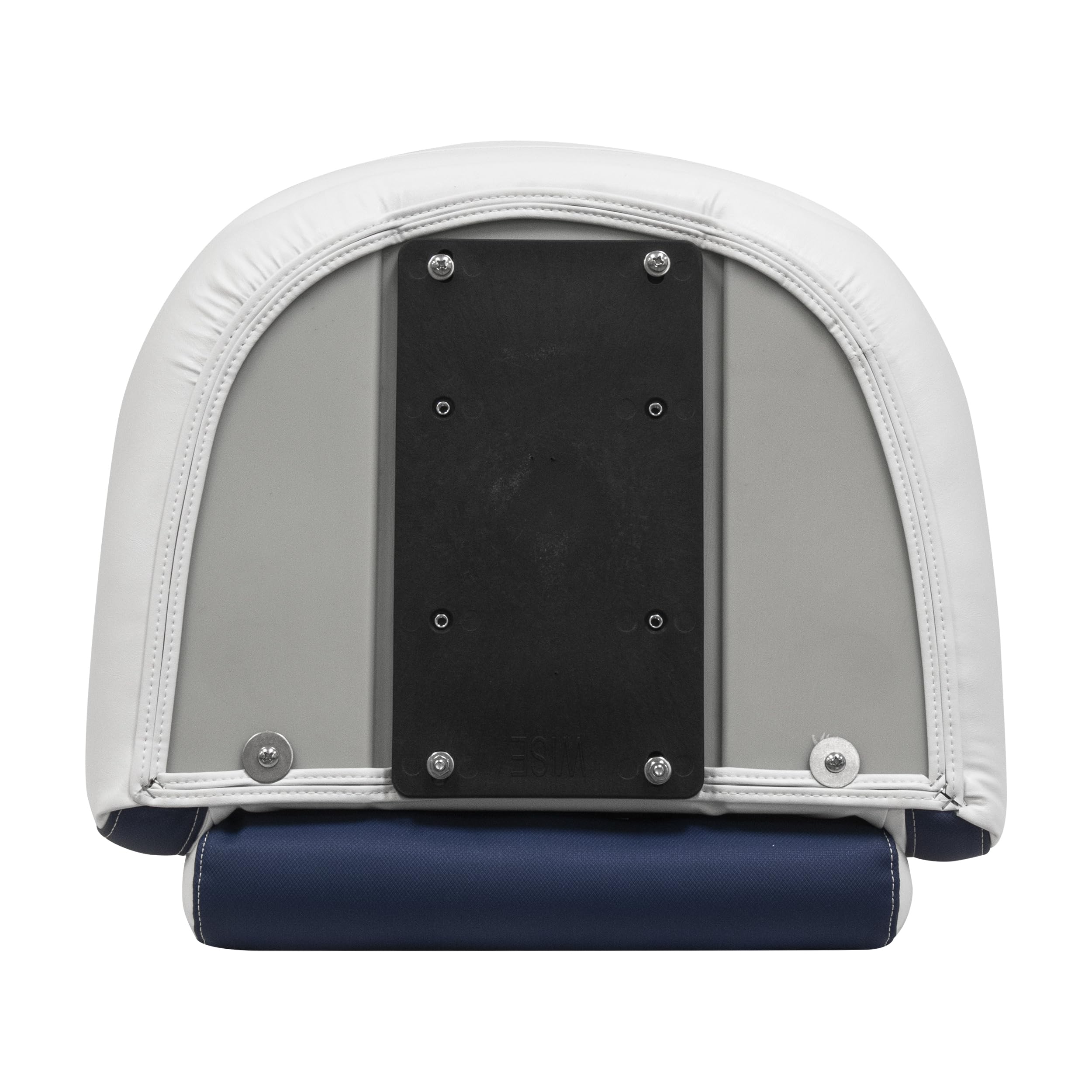 DLX Series Wise DLX3338-1904 Pontoon Bucket Seat with Flip Up Bolster - White/Mariner Blue