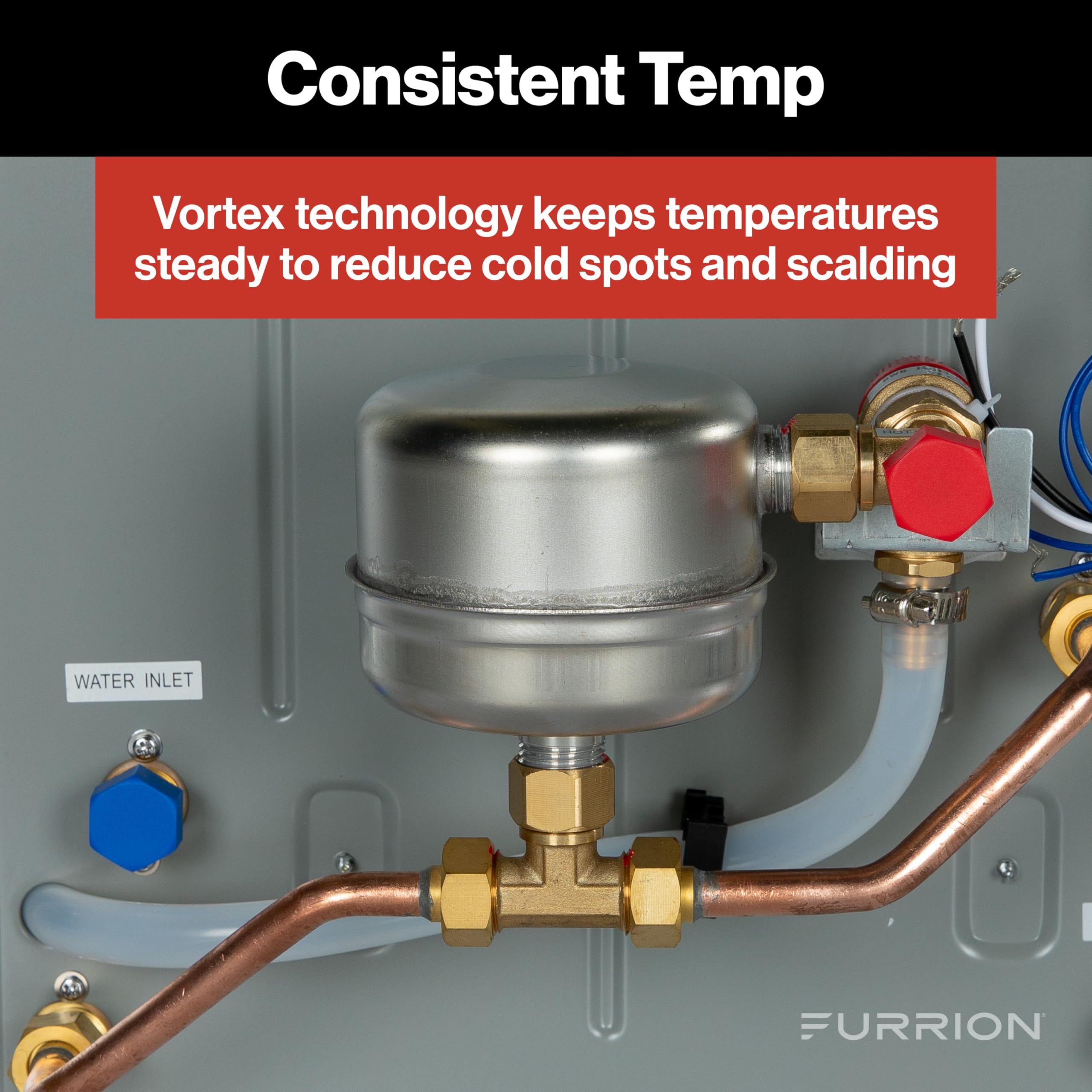 Gas Tankless Water Heater with Antifreeze Protection- 2.4GPM, White