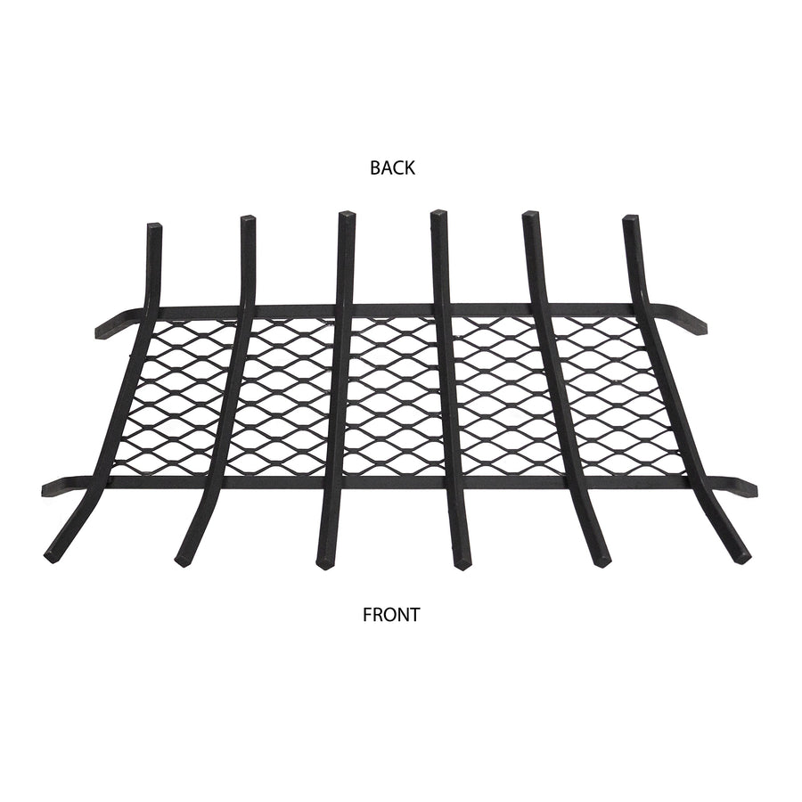 1/2" Solid Steel Fireplace Grates Pleasant Hearth With Ember Retainer, Black, 30-Inch