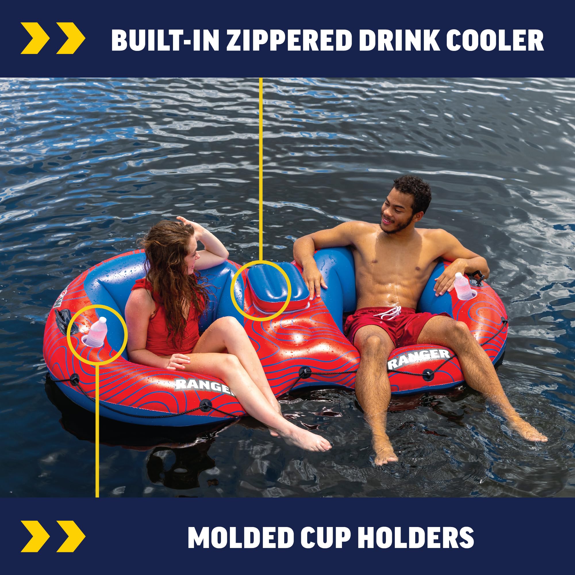 Ranger 2 River Tube - Wow Sports - Comfortable Tube for Lake & River - Perfect Water Float for Outdoors