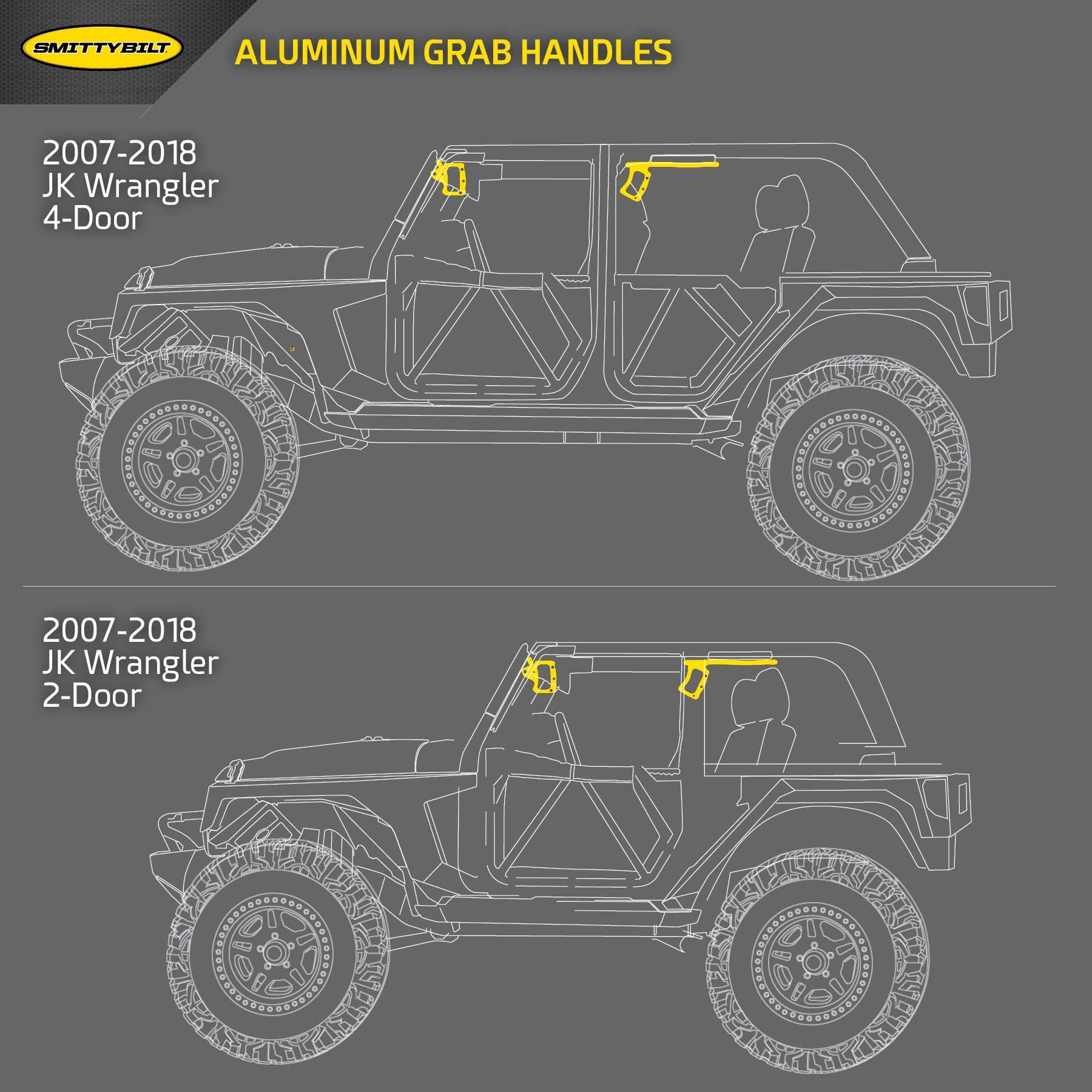 ALUMINUM GRAB HANDLES SmittyBilt - SB76931